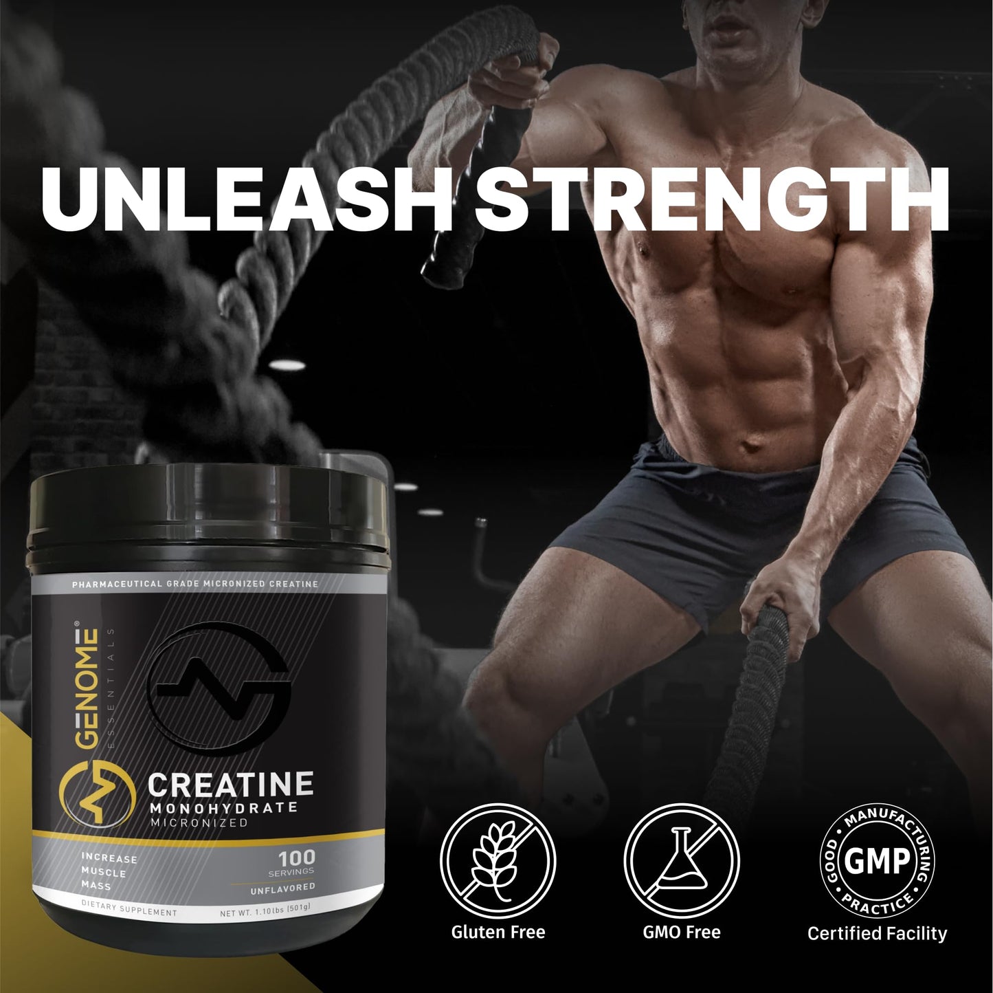GENOME ESSENTIALS Creatine Monohydrate Powder 17.6