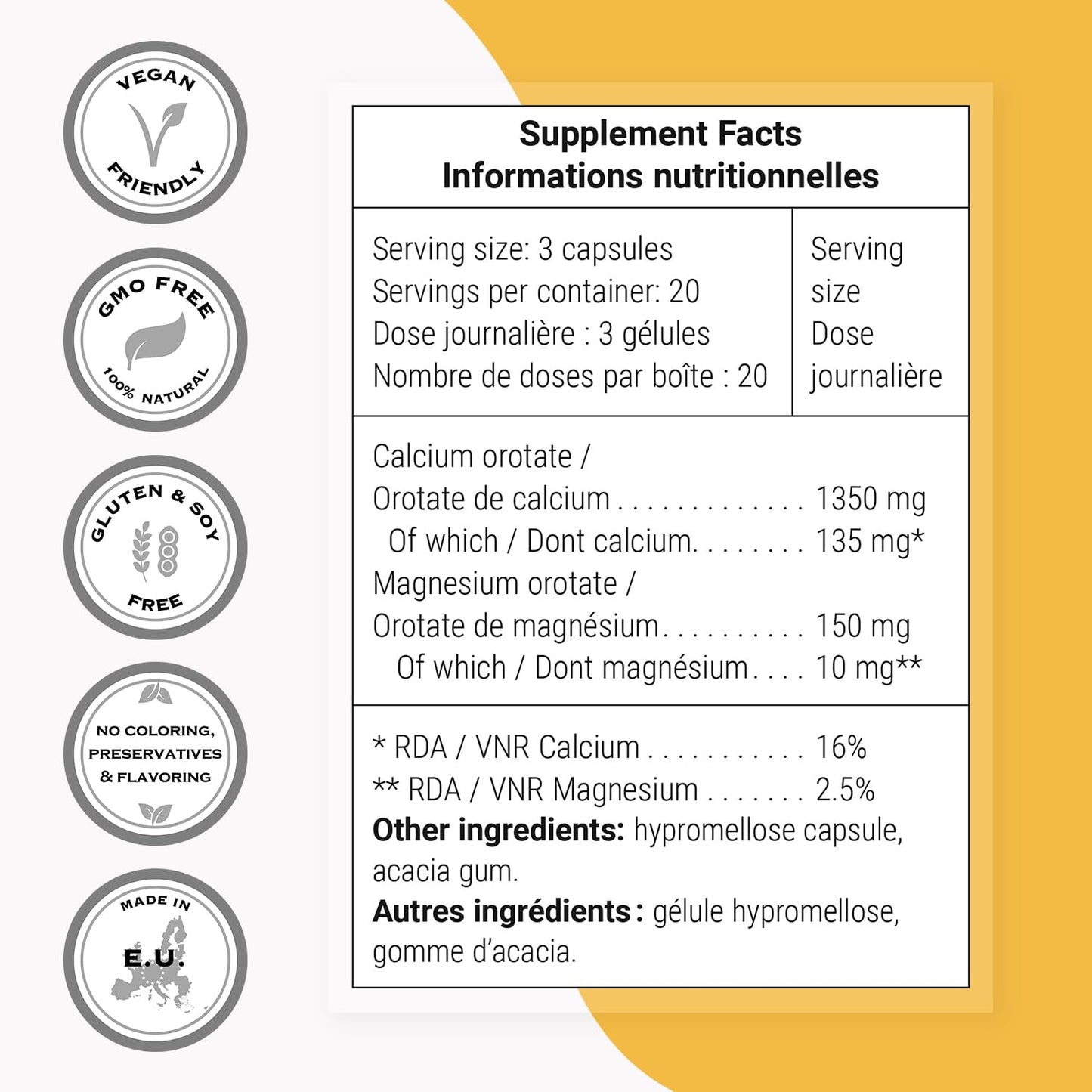 Supersmart Calcium Orotate with Magnesium Orotate 9:1 Capsules 60 Count