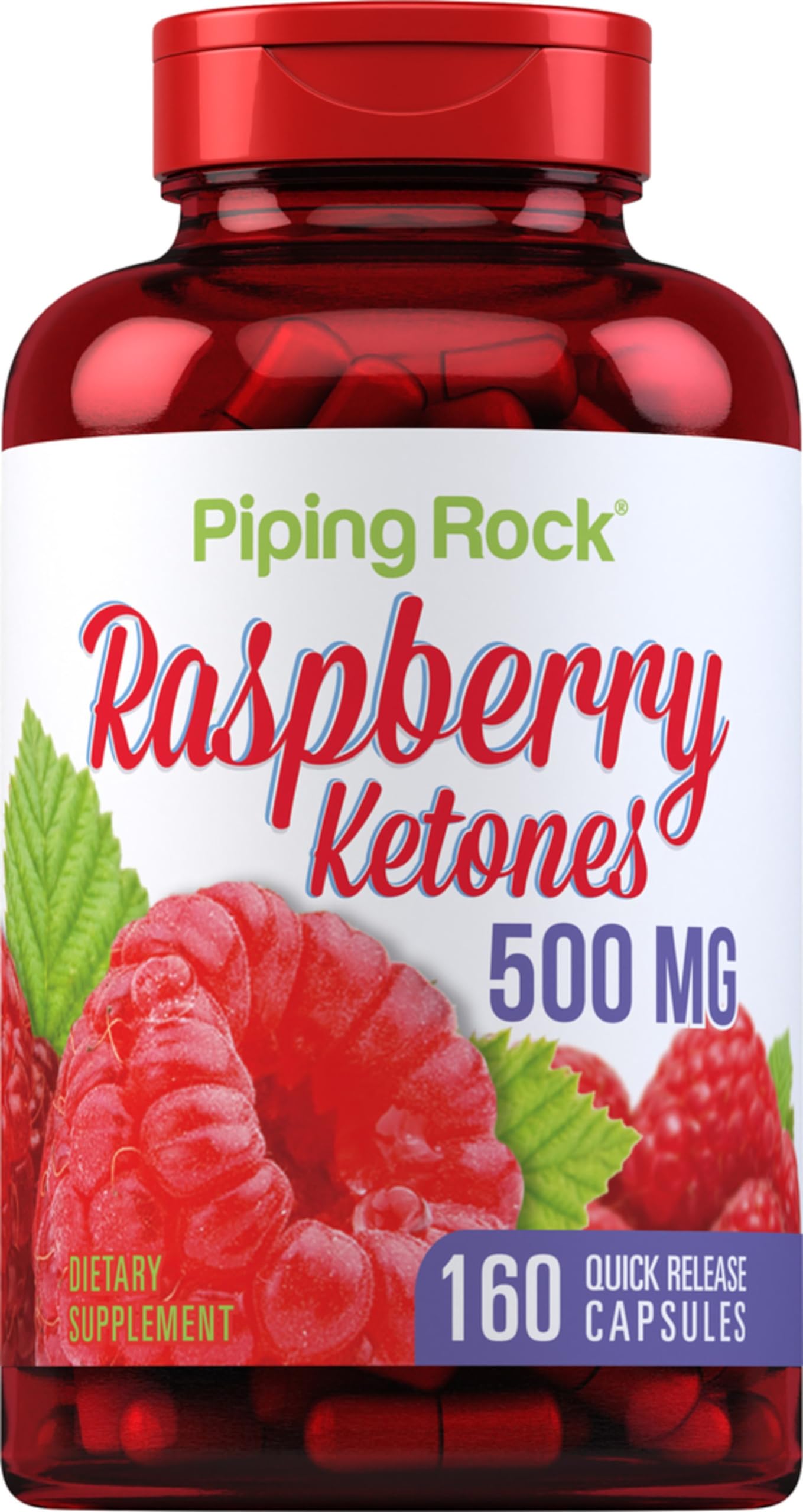 Piping Rock Raspberry Ketones 500mg Capsules, 160 Capsules