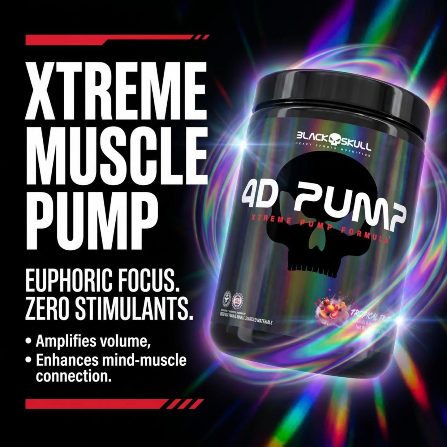 BLACK SKULL 4D Pump Powder 13.33 Ounce