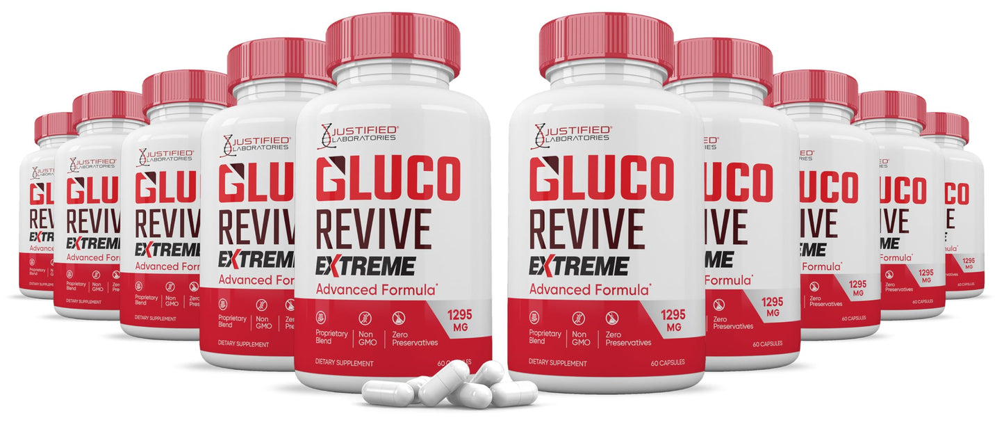 Justified Laboratories Gluco Revive Extreme 1295MG Glyco Support Advanced Formula Capsules, 600 Count