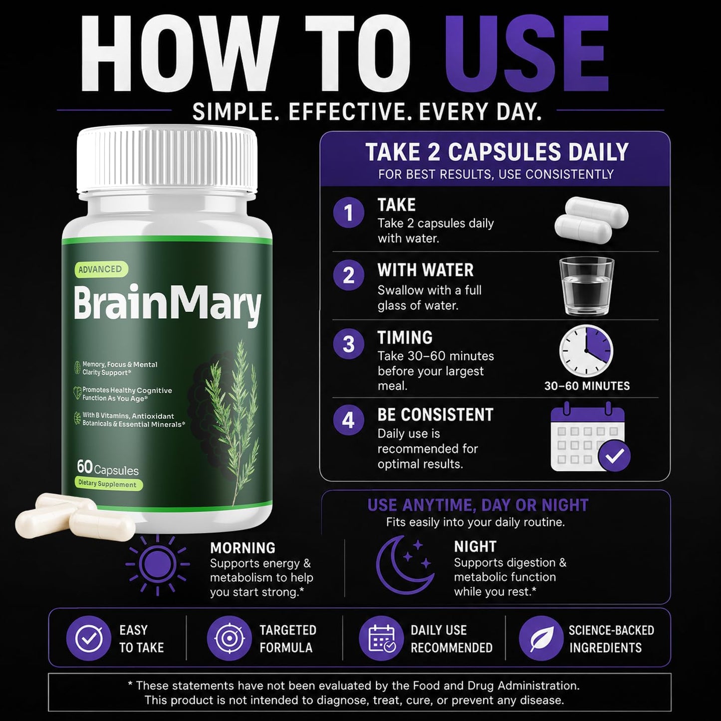 Flex University BrainMary Capsules 60 Count