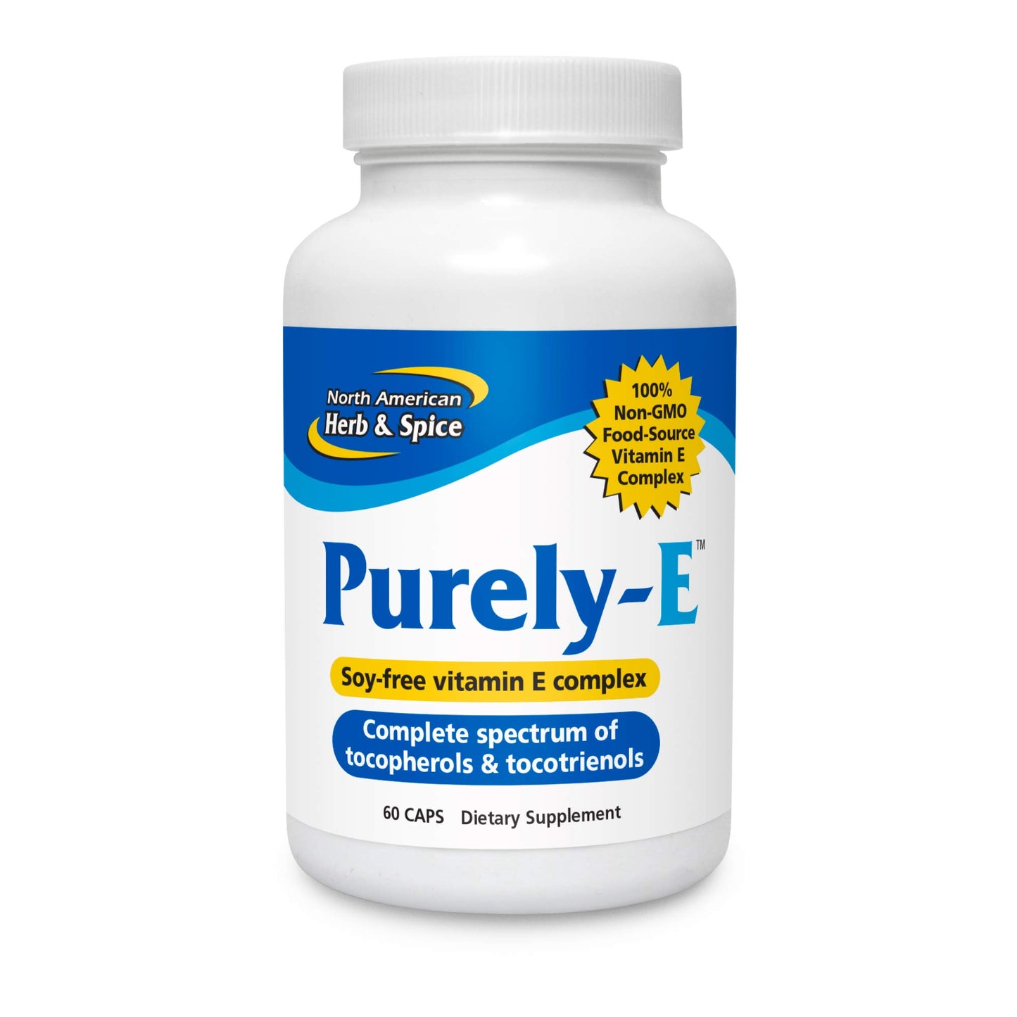 North American Herb & Spice Purely-E Vitamin E Complex Capsule, 60 Capsules