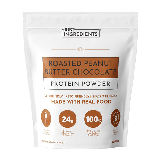JUST INGREDIENTS Roasted Peanut Butter Chocolate Protein Powder, 23 Servings