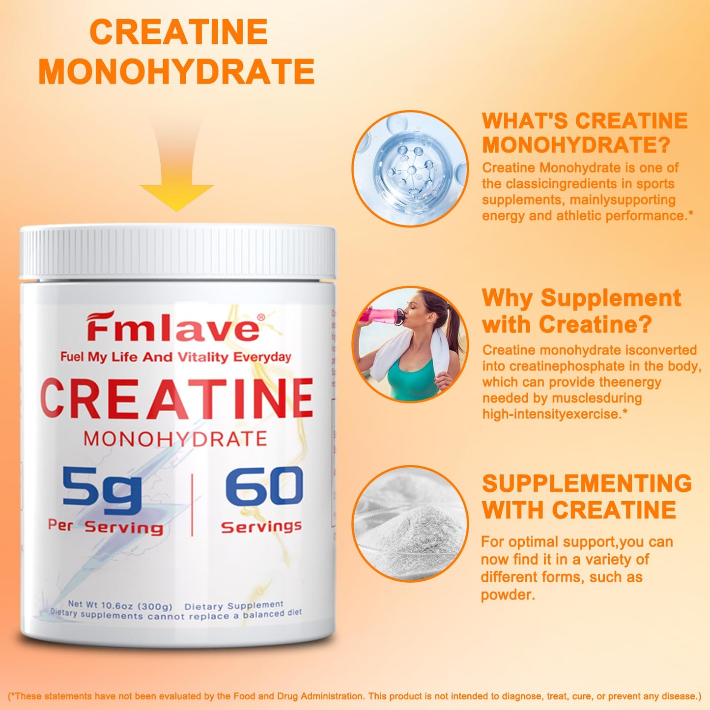 Dr. HR Creatine Monohydrate Powder 10.58 Ounce