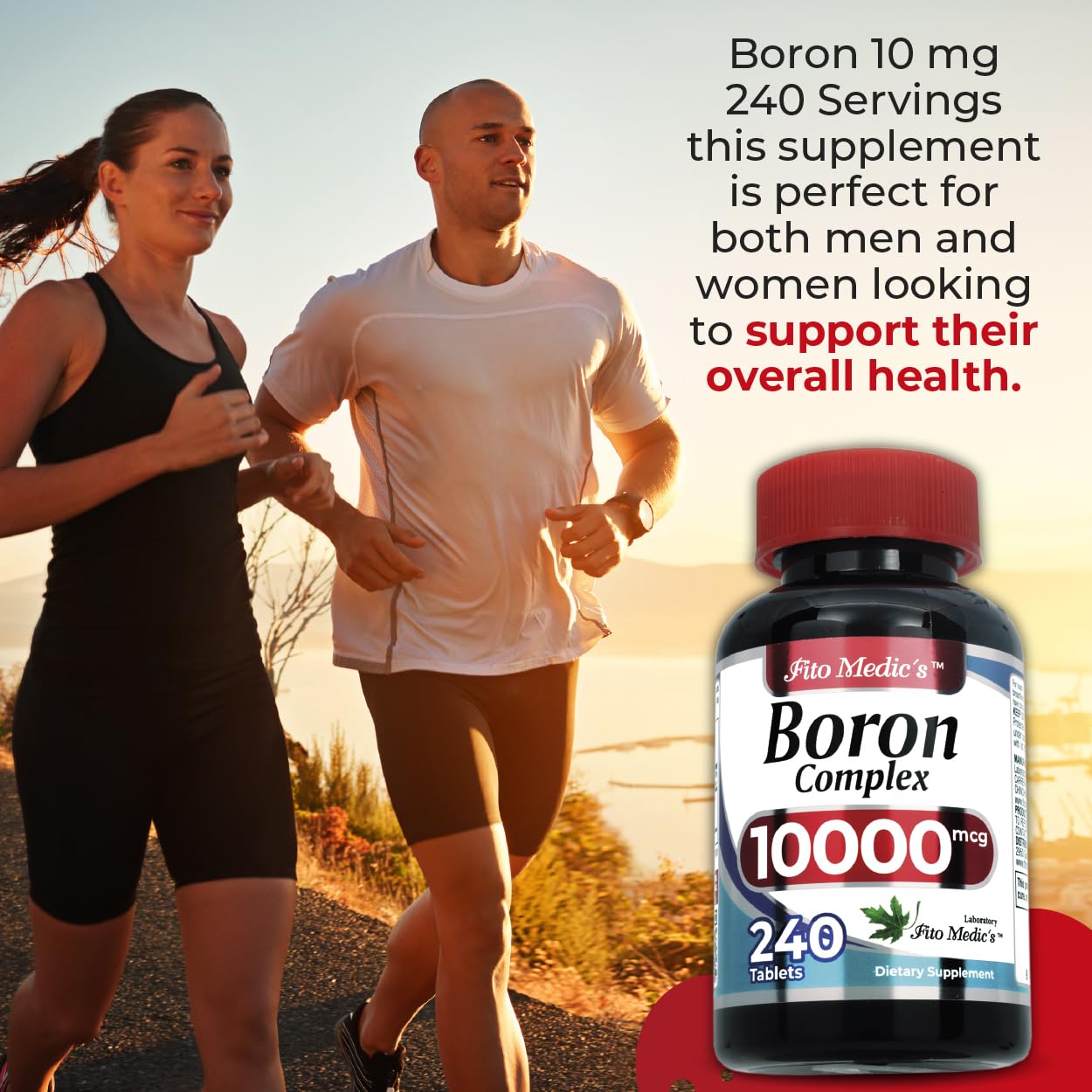 FITO MEDIC'S Boron 10 mg Tablets for Men, 480 count