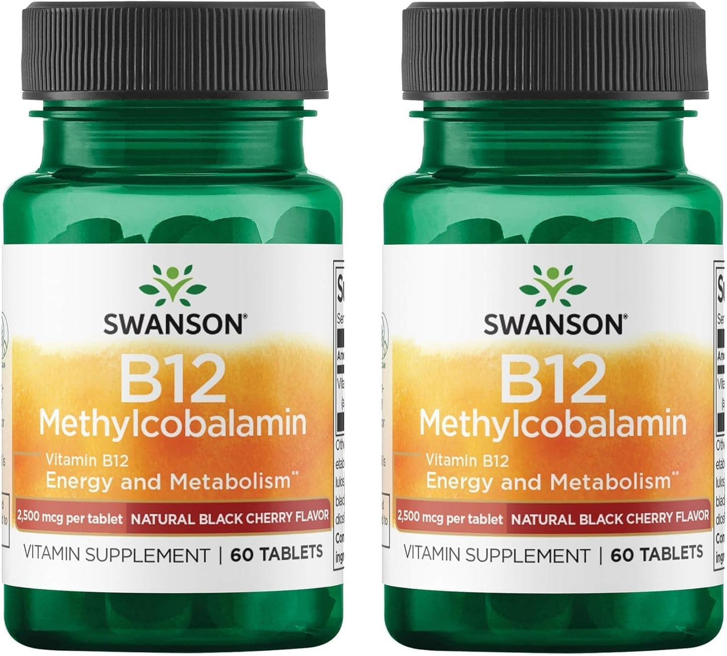 Swanson Vitamin B12 Methylcobalamin - Natural Black Cherry Flavored 2,500 mcg, 120 Tablets