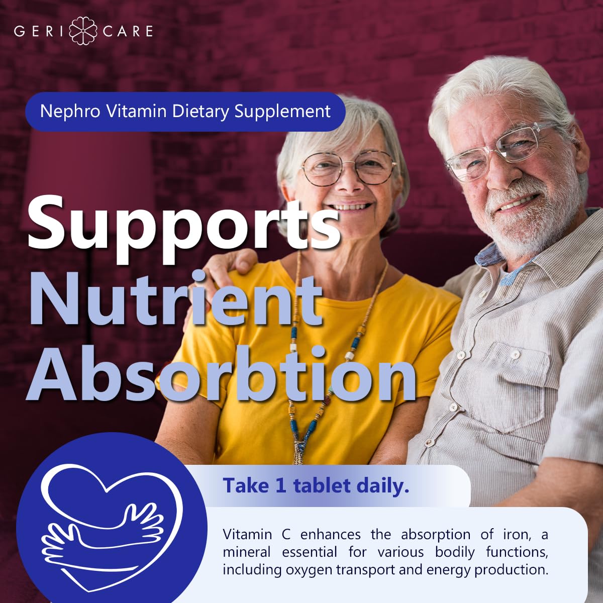 GeriCare Nephro Vitamin C & B Complex Tablets, 100 Count