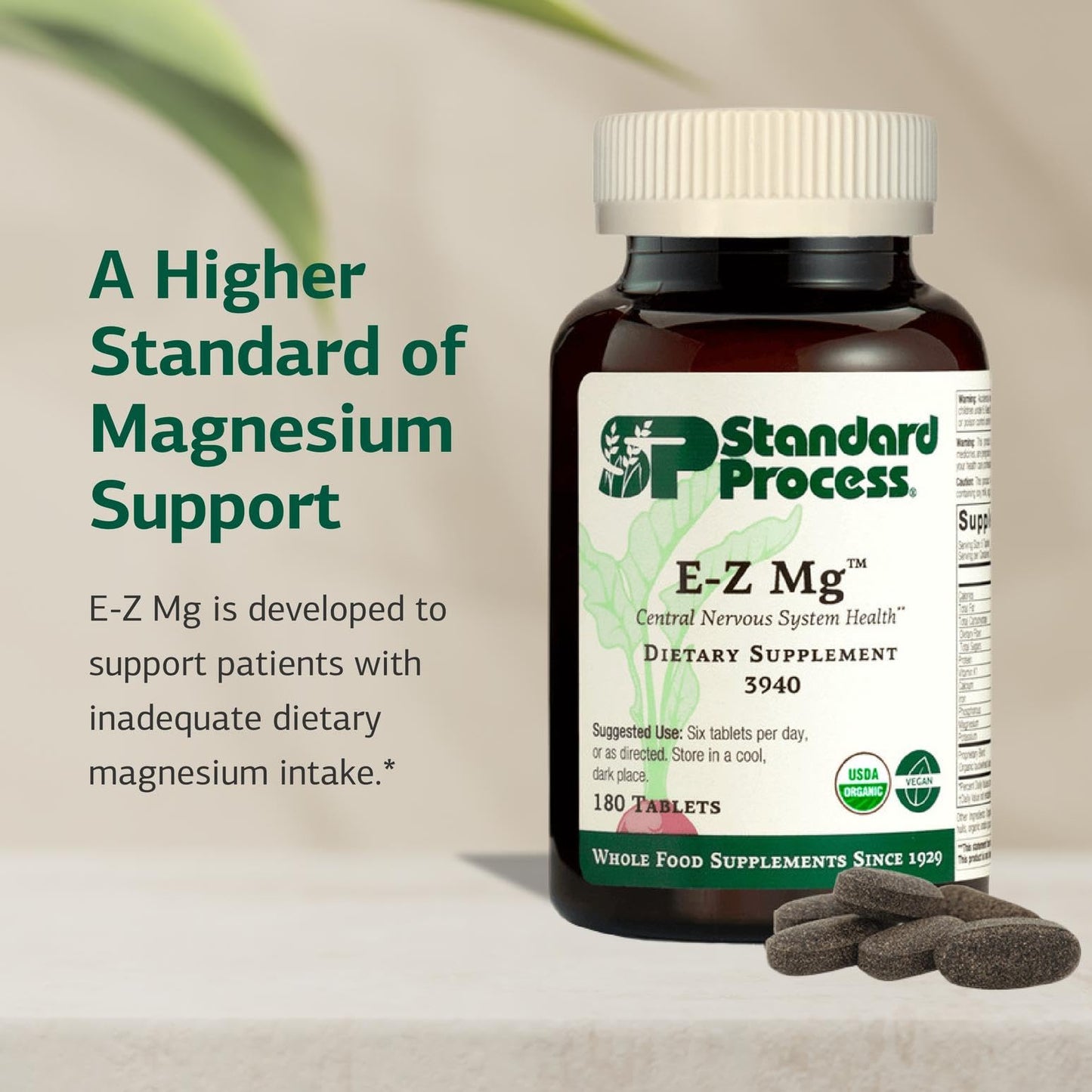 Standard Process Inc. E-Z Mg Central Nervous System Health Supplement 180 Tablets