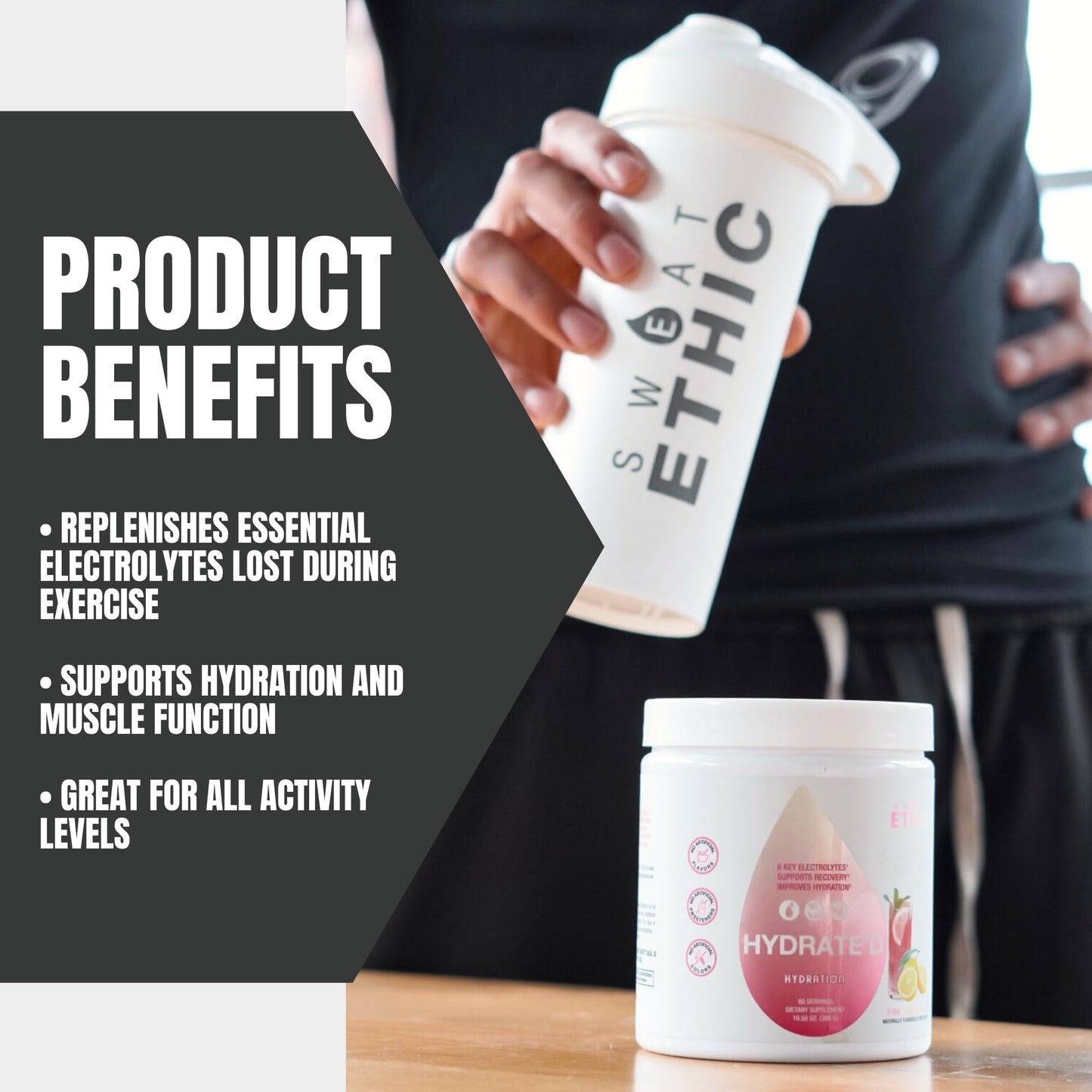 Sweat Ethic Hydrate’D Electrolytes Powder, 12 Servings