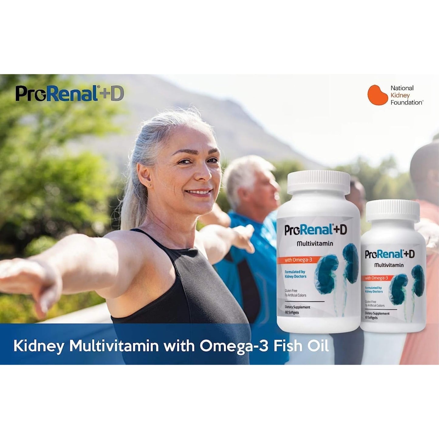 Nephroceuticals ProRenal+D with Omega-3 Fish Oil Kidney Multivitamin Softgels, 60 Softgels