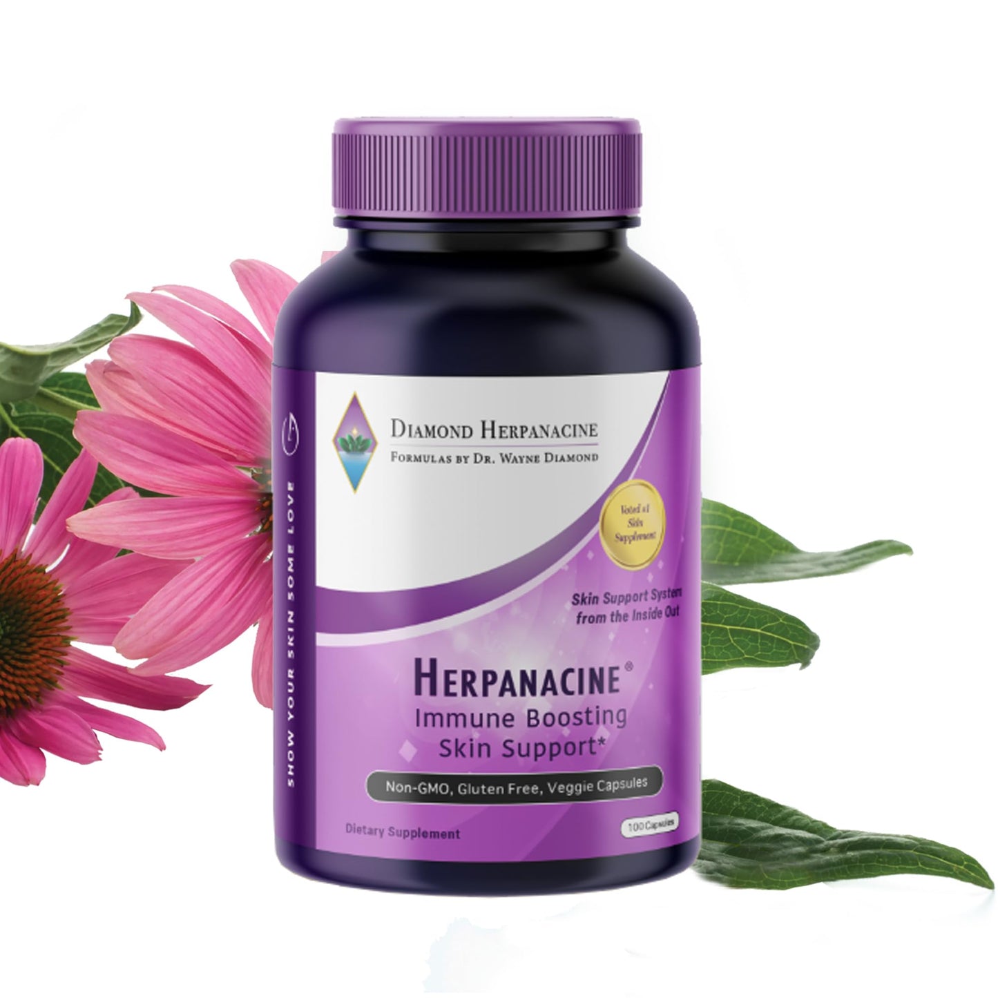 Herpanacine Diamond Natural Skin & Immune Vitamin Complex, 100 Capsules