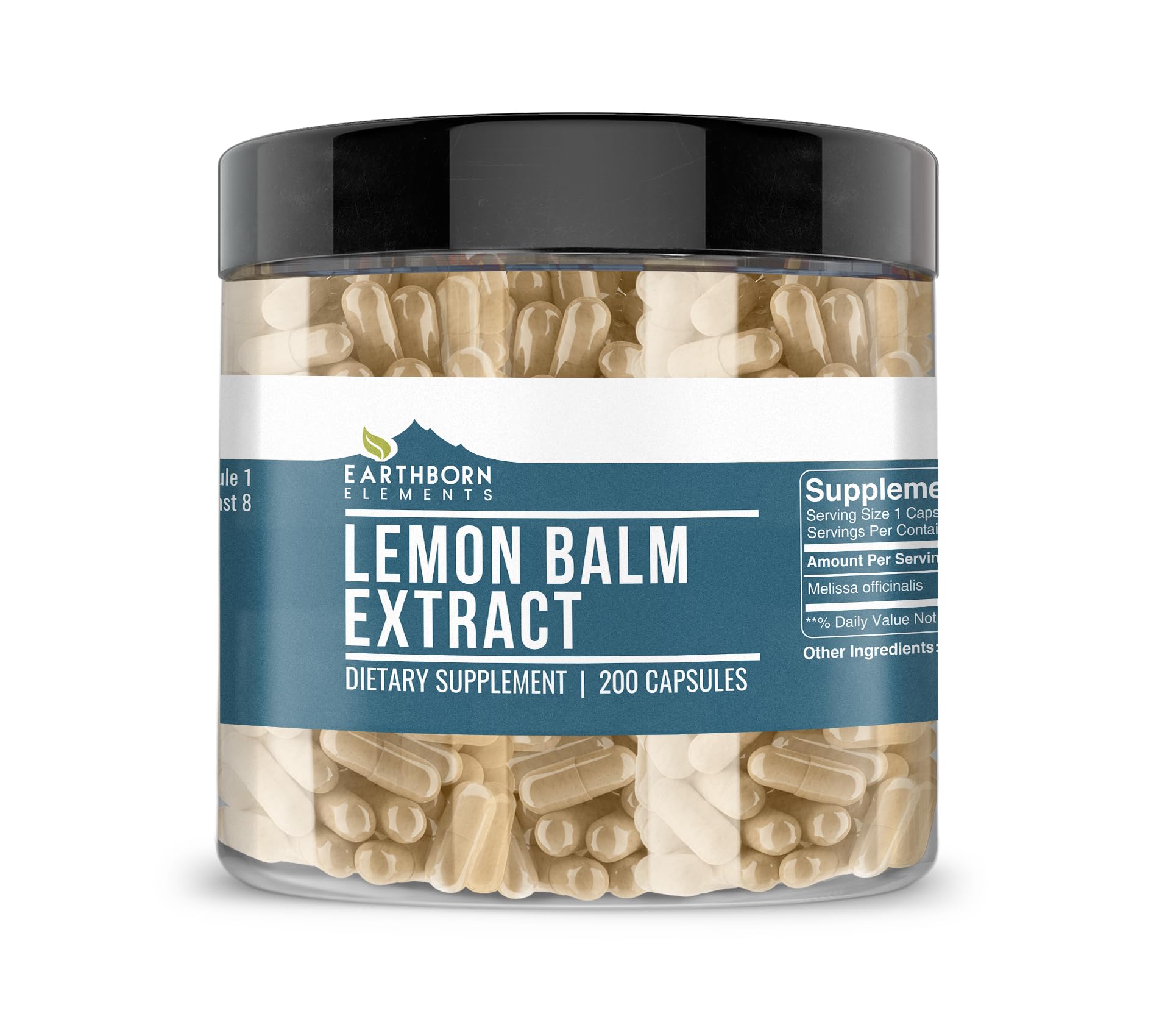 Earthborn Elements Lemon Balm Extract Capsules, 200