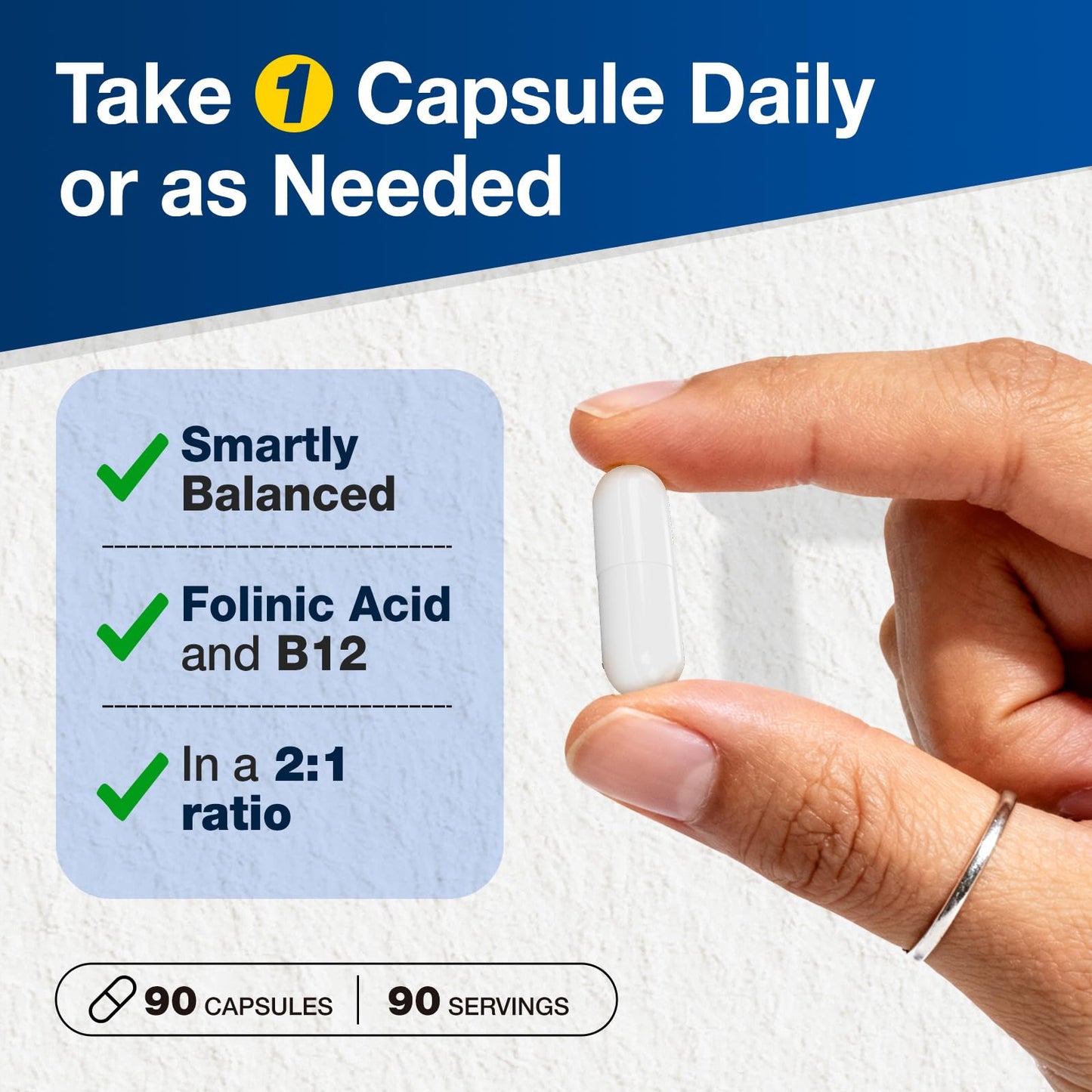 NATISLAND Active Folate (Folinic Acid 1000 mcg) + B12 500 mcg (Adenosyl & Hydroxo) Capsule, 90 Count