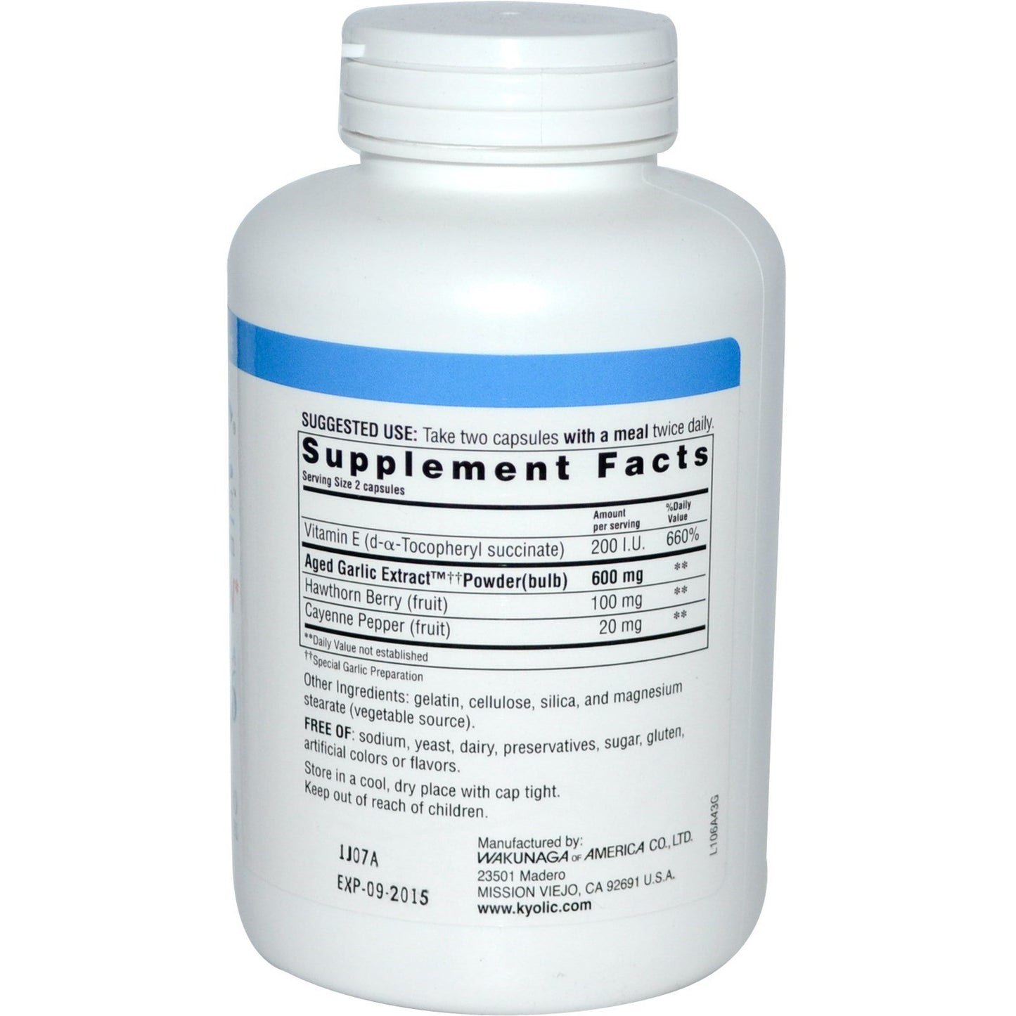 Kyolic #106 W/Vitamin E Cayenne 900 Capsules