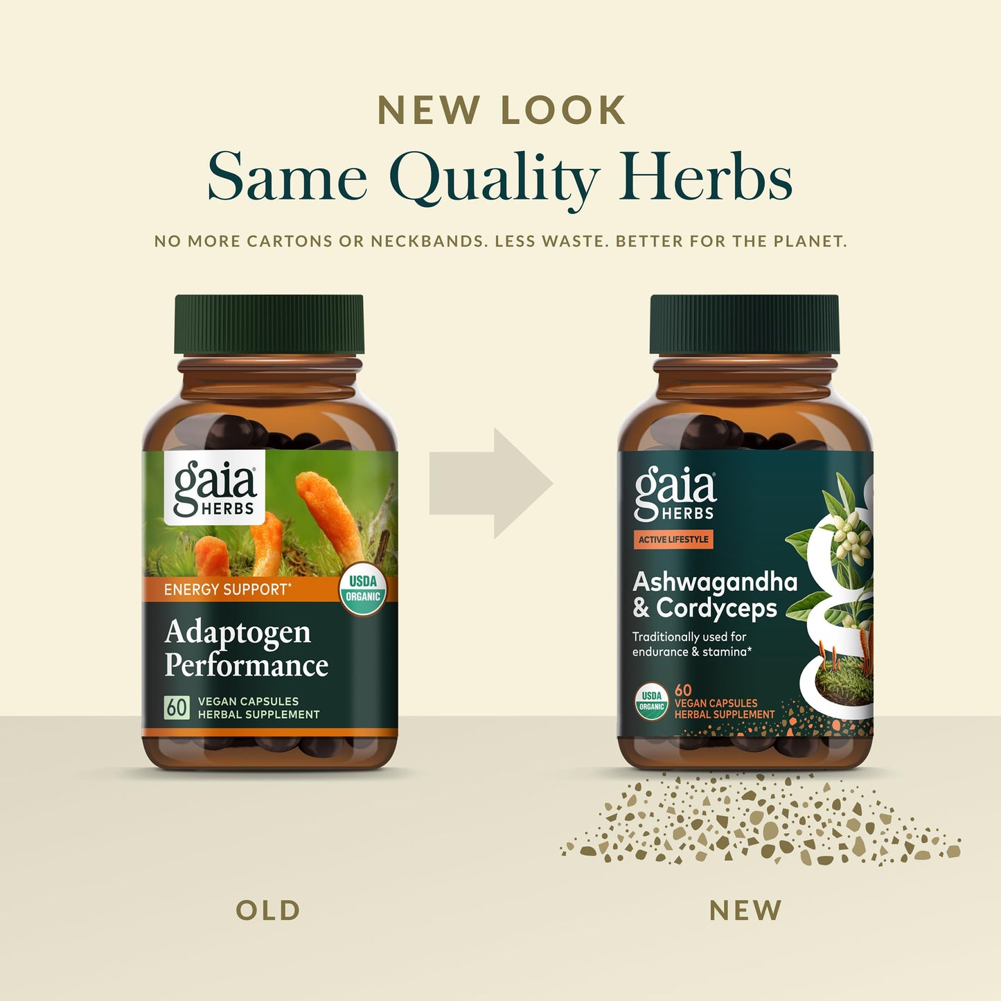 Gaia Herbs Adaptogen Performance Energy Support Supplement with Cordyceps & Ashwagandha, 60 Vegan Capsules