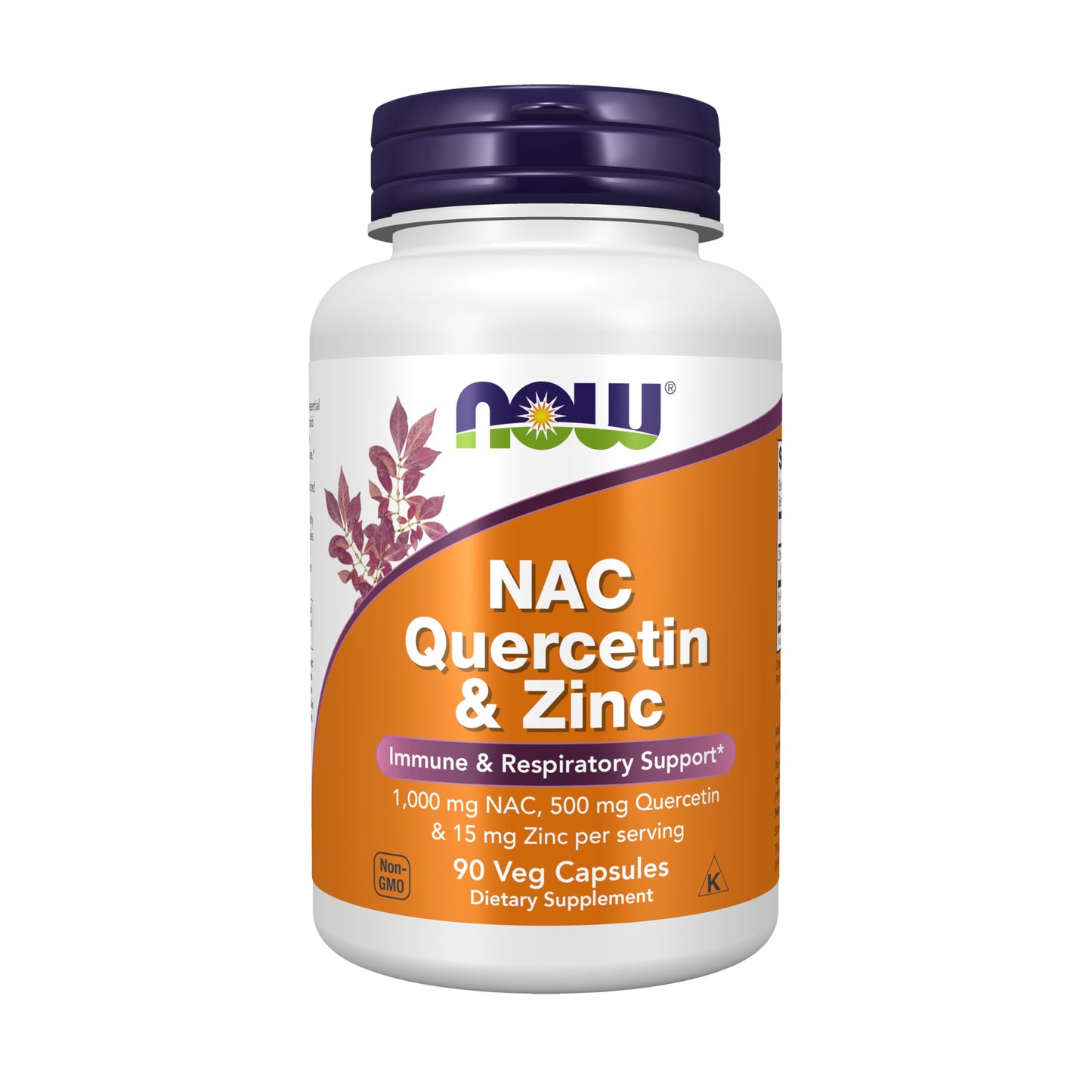 NOW Foods NAC Quercetin and Zinc Immune and Respiratory Support Capsules 90 Count