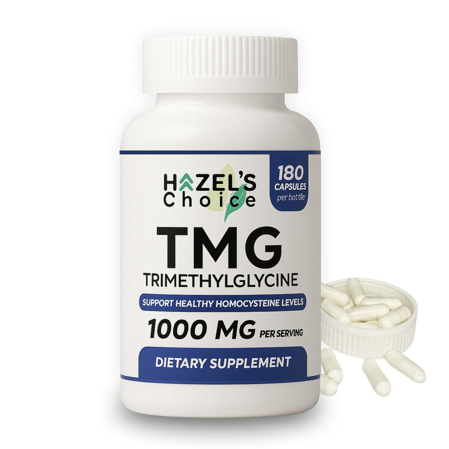 HAZEL'S Choice TMG Trimethylglycine 1000mg Capsule, 180 Count
