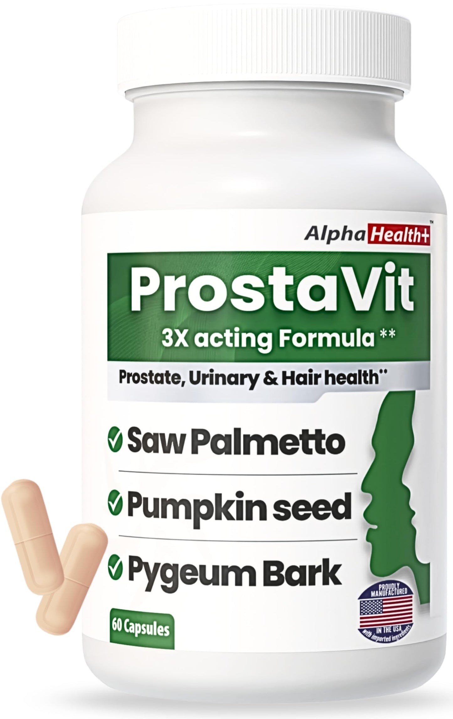 AlphaHealth+ Prostavit Prostate Support Supplement Capsule 60 Count
