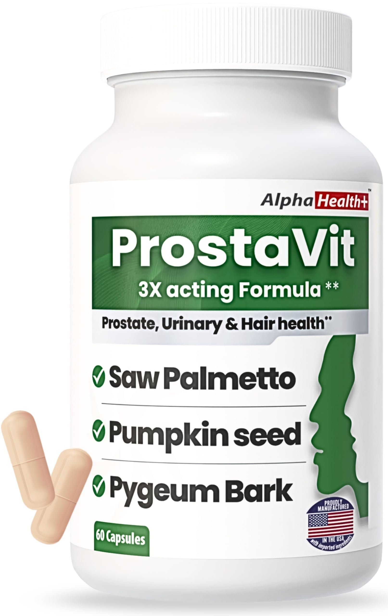 AlphaHealth+ Prostavit Prostate Support Supplement Capsule 60 Count