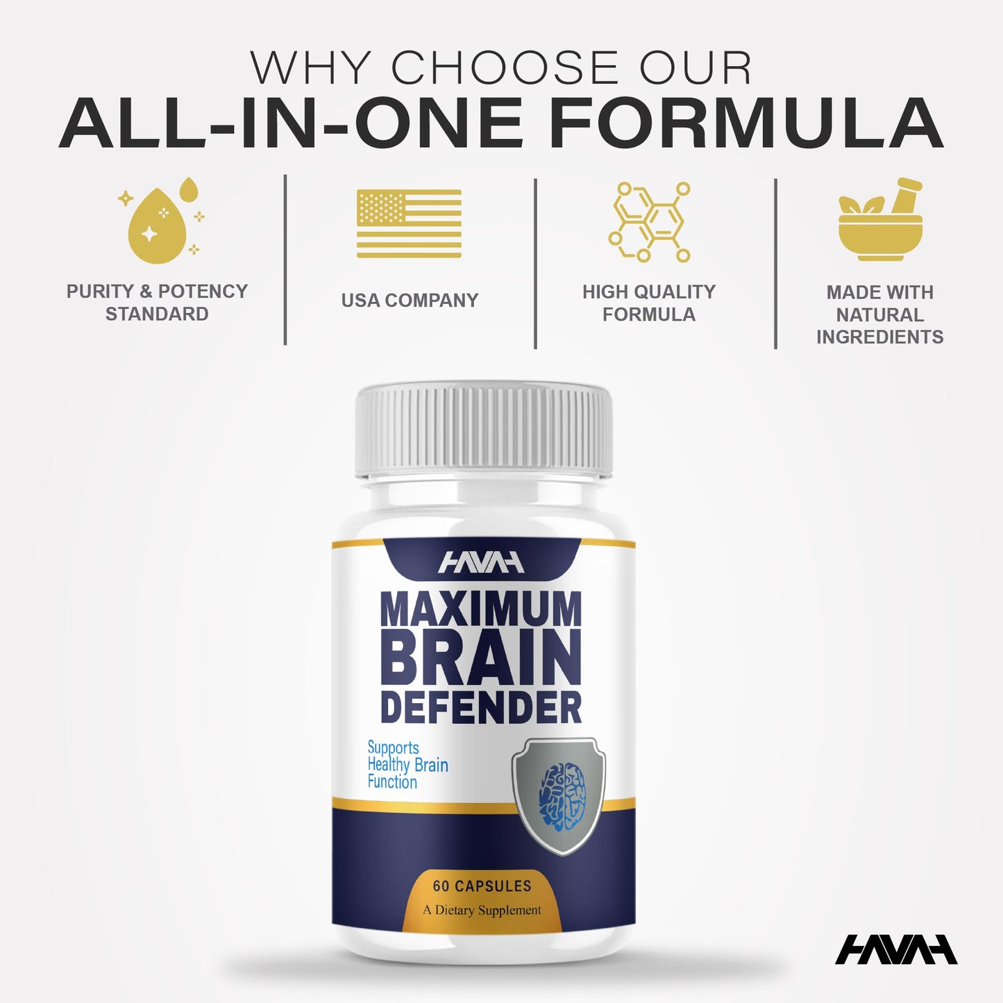 Havah Brain Defender Advanced Wellness Support Supplement Capsules, 60 Count