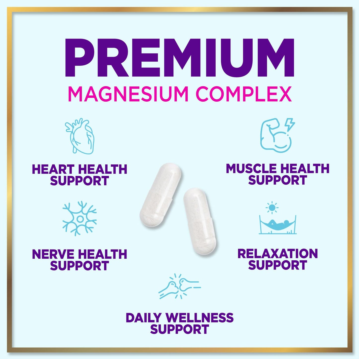 Hello Lovely! Magnesium Complex - 500mg Elemental Blend of Glycinate, Citrate, Malate & Oxide, 60 Capsules