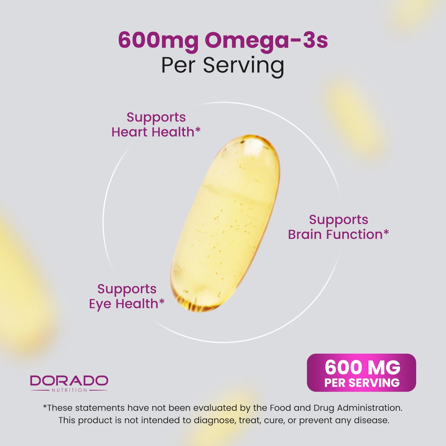 Dorado Nutrition Fish Oil Omega-3 Supplements for Women Softgels 120 Count