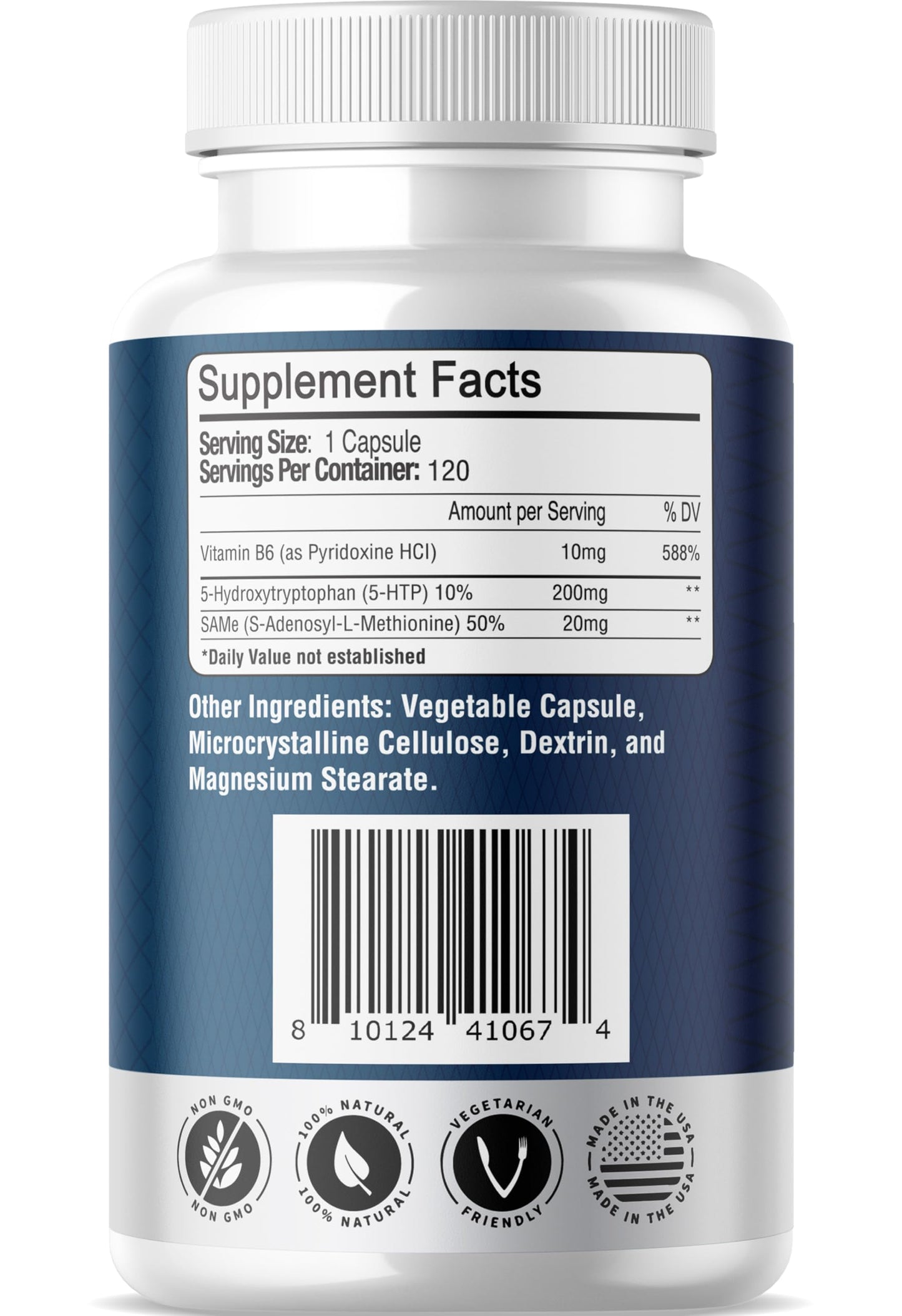 Just Potent 5-HTP Ultra 200mg Capsules, 120 Count