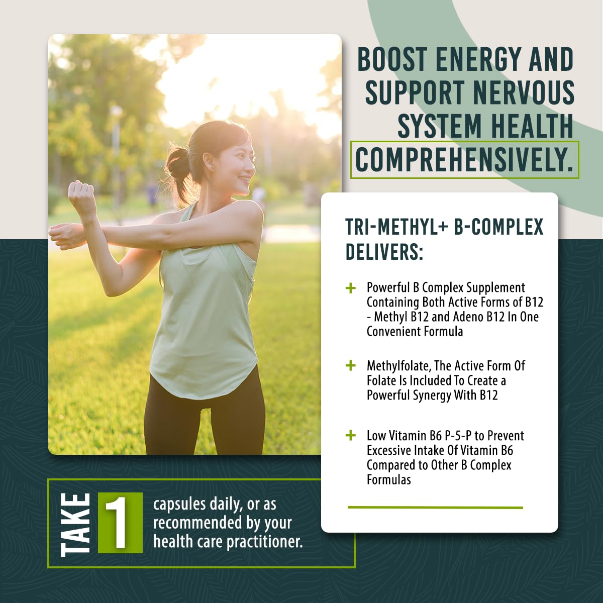 Athelas Neutraceuticals Tri-Methyl+ B Complex Methylated B Vitamins - Full Spectrum Methyl B Complex Vitamin Supplement For MTHFR Support with Active Forms of B12 Methylcobalamin, Adenosylcobalamin, and Methylfolate, 60 Capsules