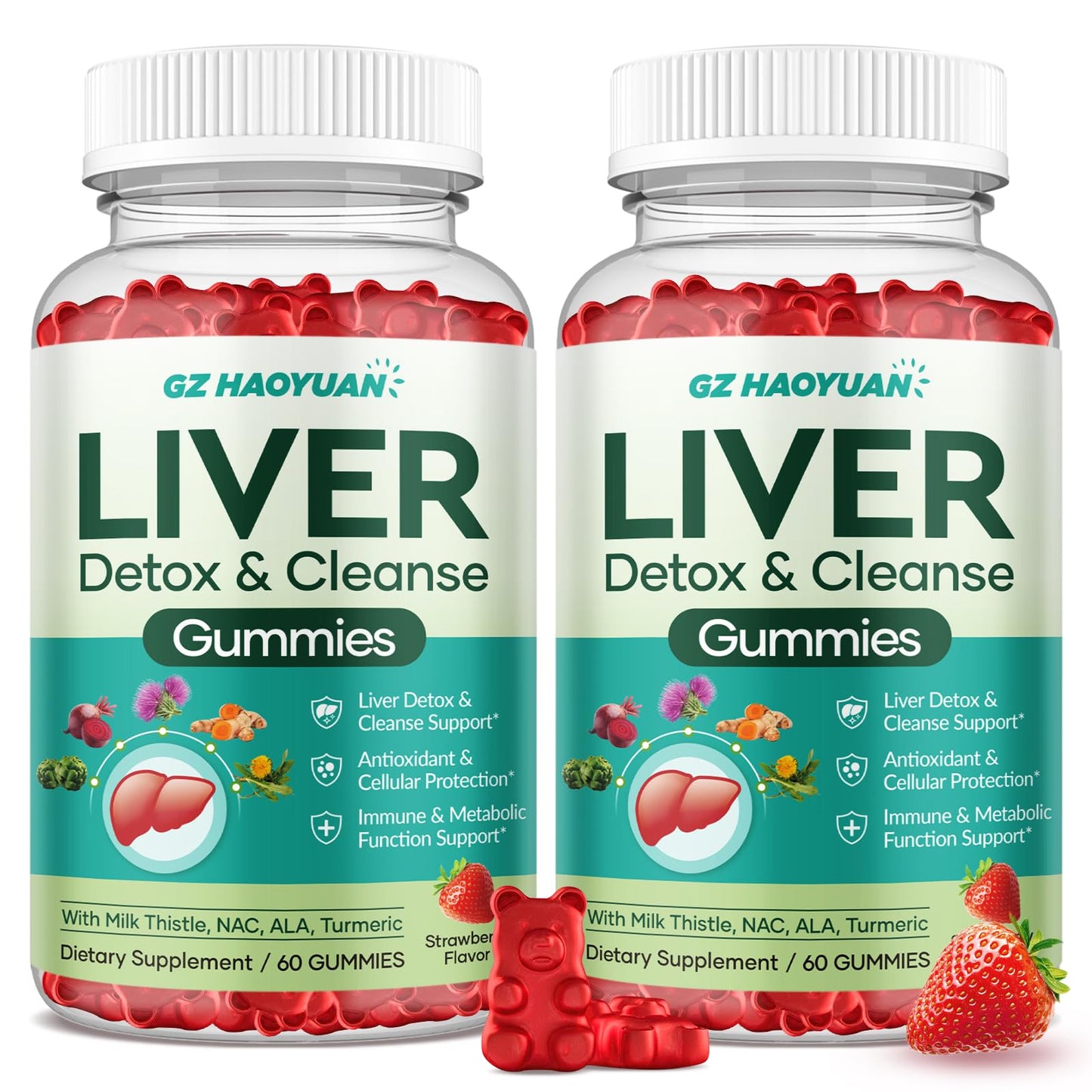 GZ HAOYUAN Liver Cleanse Detox & Repair Gummies 120