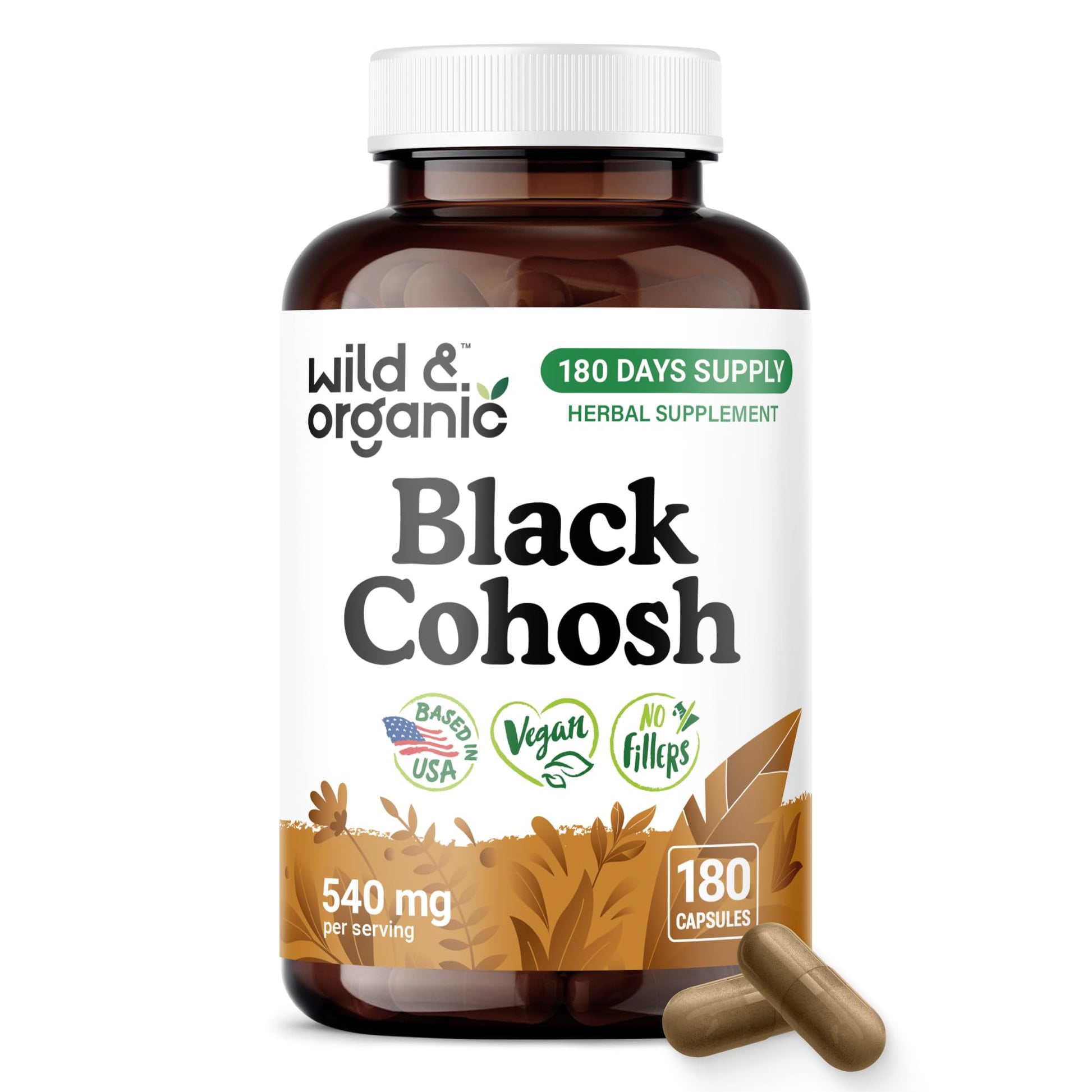 Wild & Organic Black Cohosh Capsules 180 Count