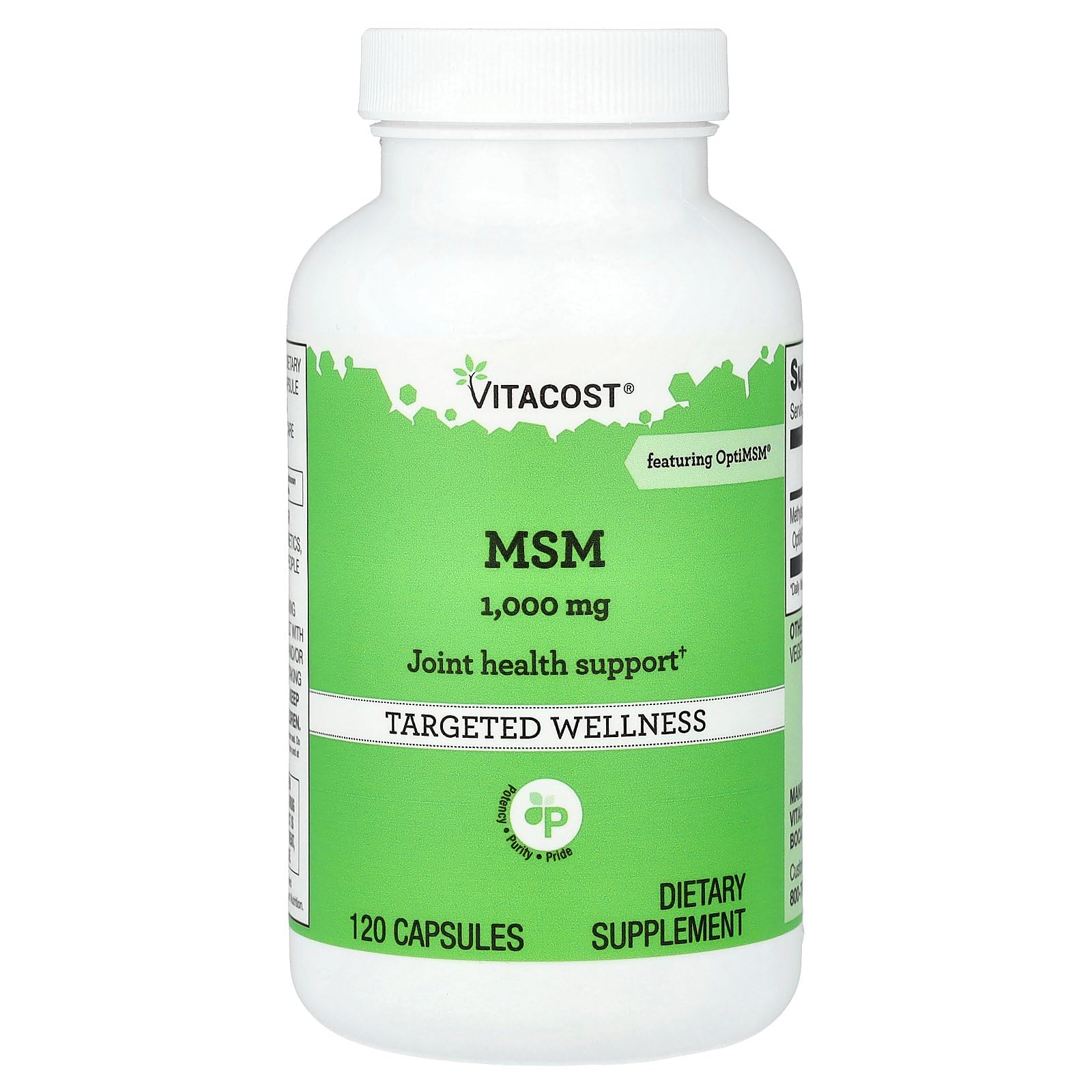 Vitacost MSM 1,000 mg Capsule, 120 Capsules