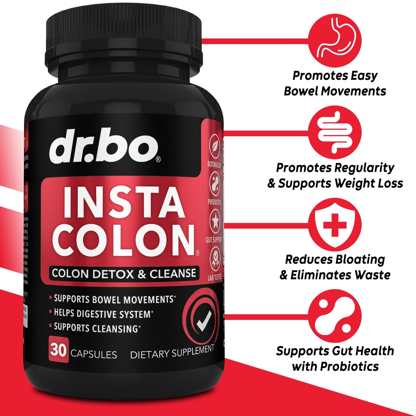 DR. BO Colon Cleanser Detox Supplement Capsules, 60 Count