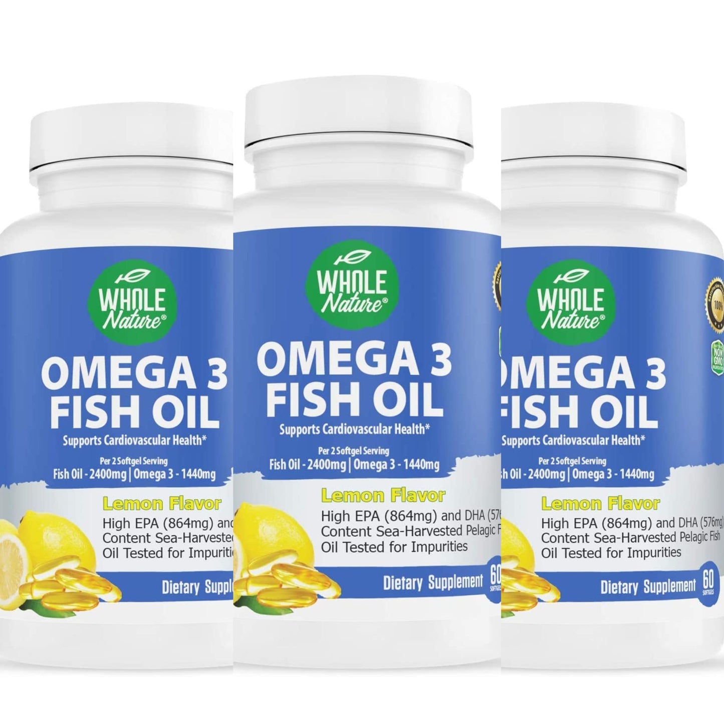 Whole Nature Omega-3 Fish Oil Capsules 180 Count