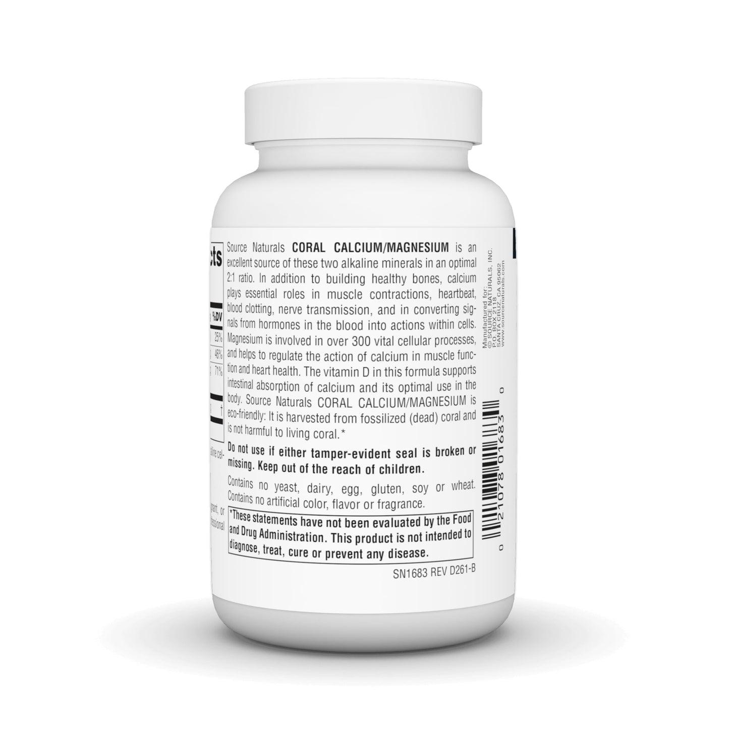 Source Naturals Coral Calcium/Magnesium 2:1 Ratio 90 Capsules