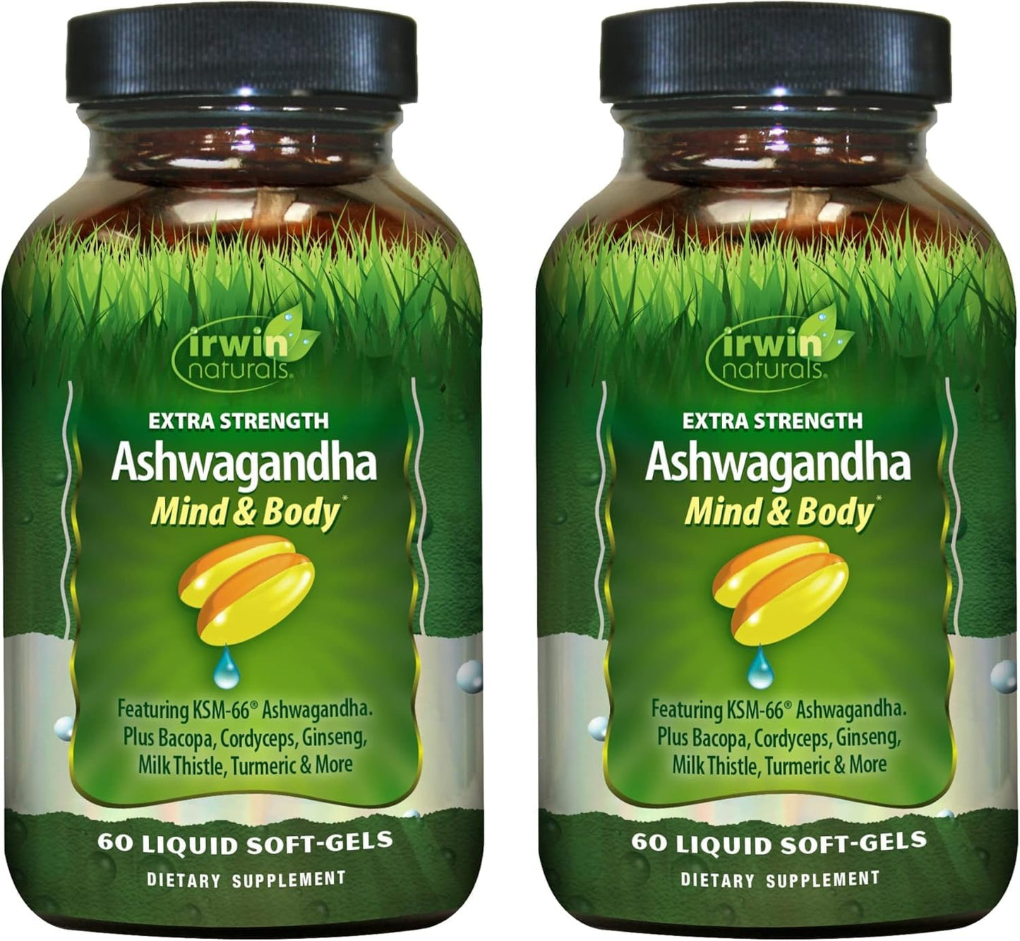 Irwin Naturals Extra Strength Ashwagandha Mind & Body Softgels, 2 Pack