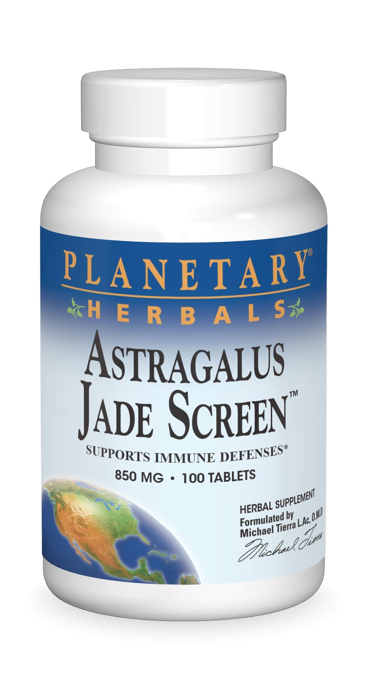 Planetary Herbals Astragalus Jade Screen 850mg Tablet, 100 Tablets