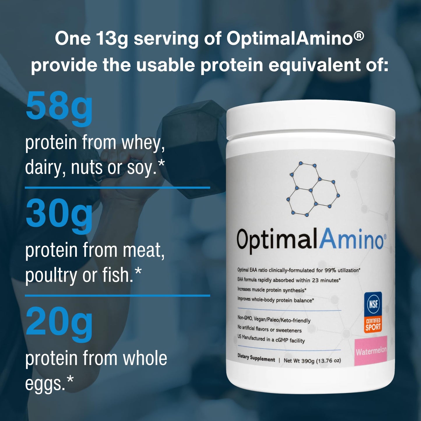 OptimalAmino Amino Acid Powder 13.76 Ounce