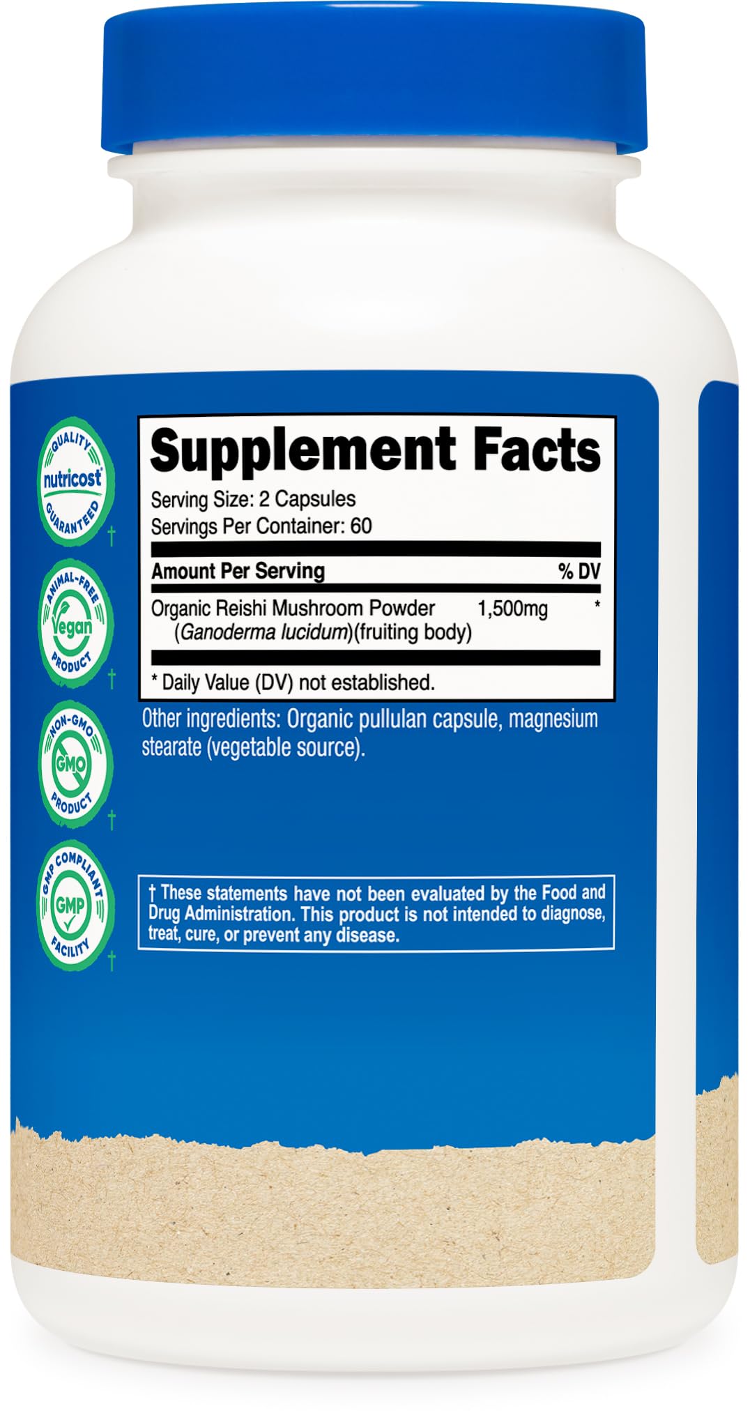 Nutricost Reishi Mushroom Capsules (1500mg) 120 Count