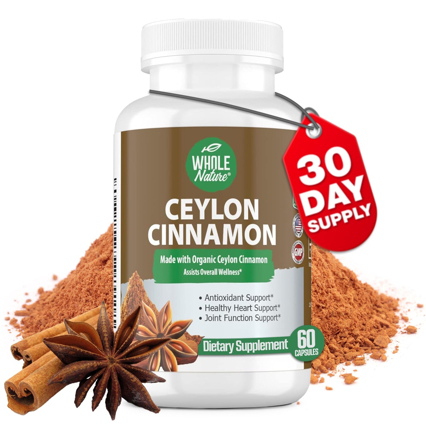 Whole Nature Cinnamon Capsules 1200mg Capsule, 60 Count