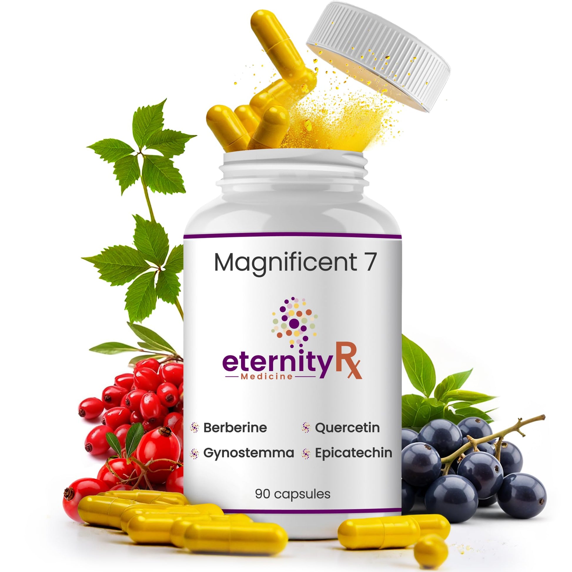 Eternity Medicine Rx Resveratrol + Dihydroberberine + Quercetin Complex – Anti-Aging Cellular Supplement with Vitamin C & Zinc – Longevity & Mitochondrial Support 90 Capsules