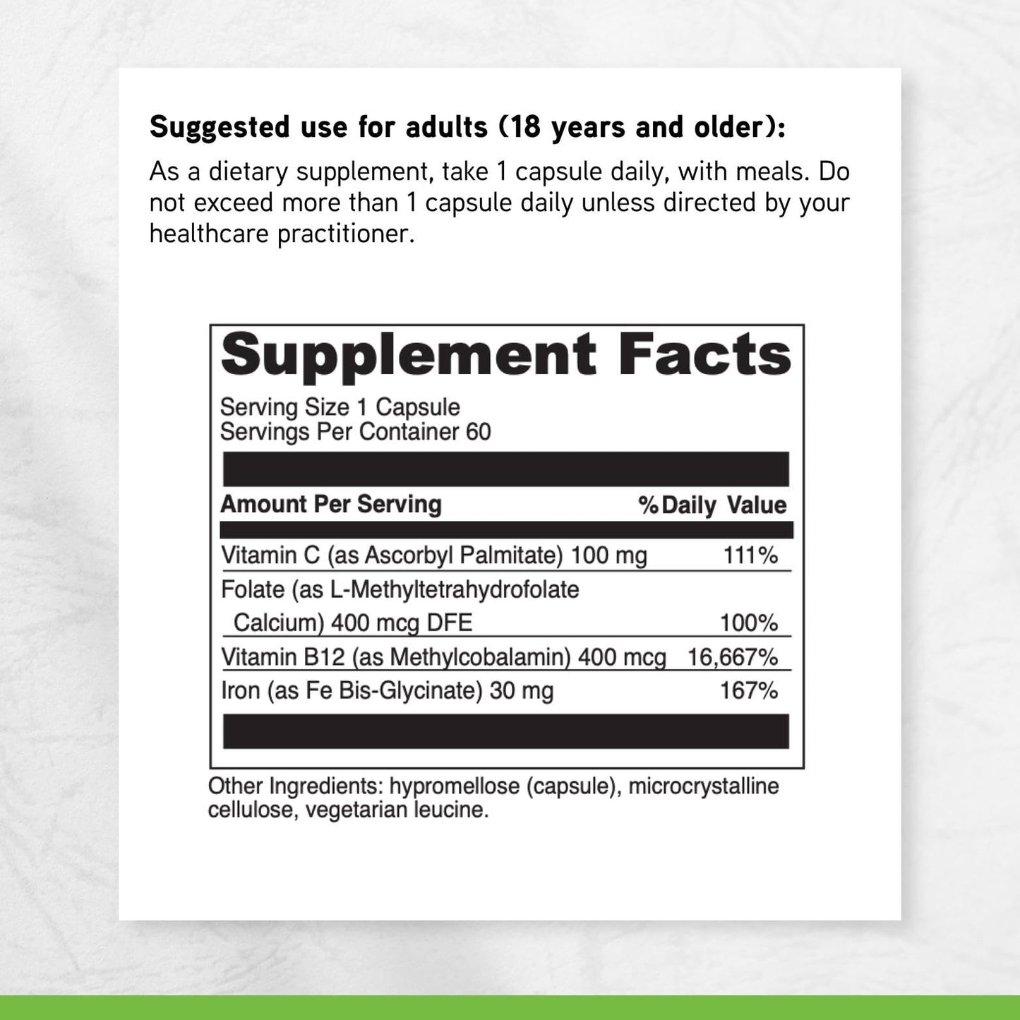 DAVINCI Iron Bis-Glycinate Capsule 60 Count