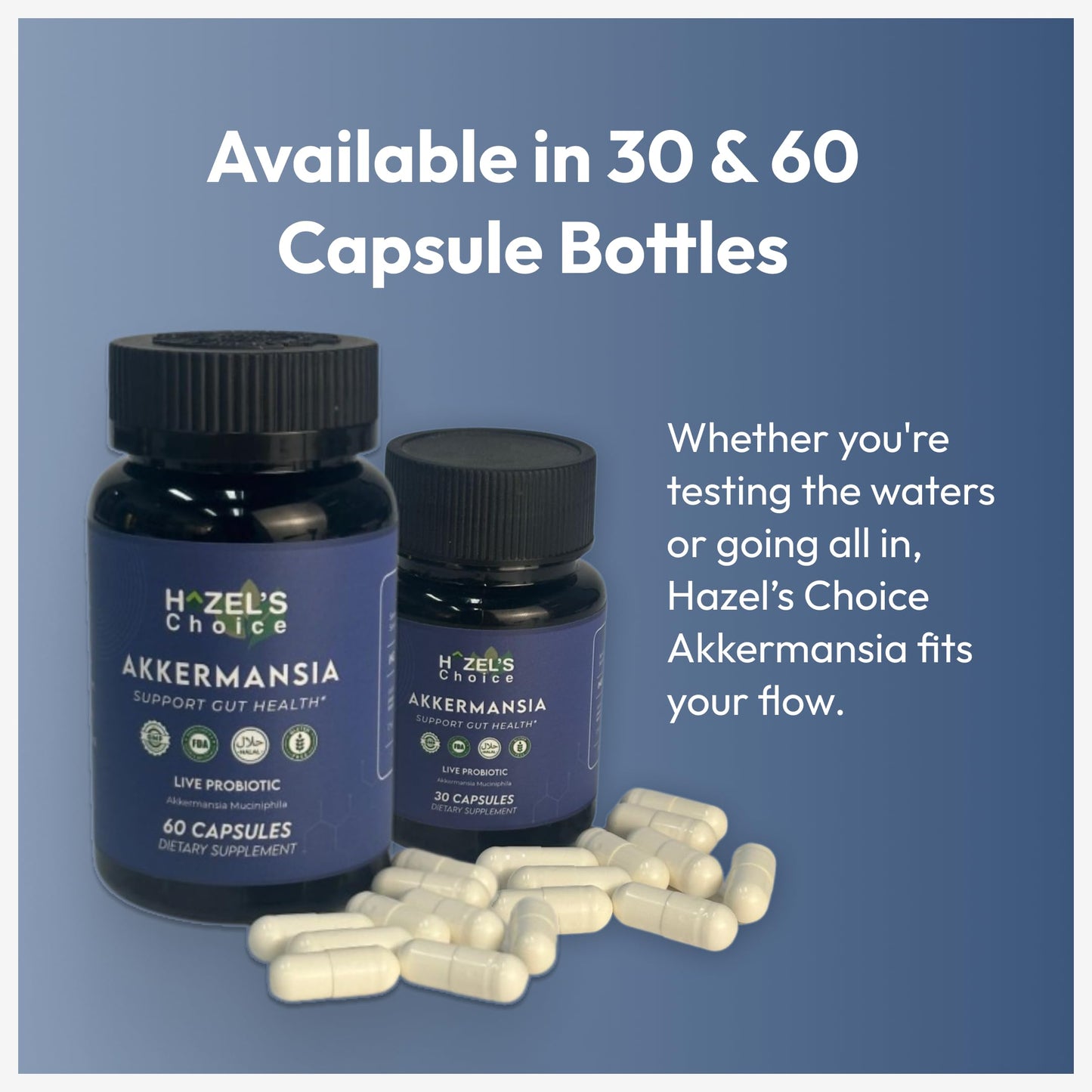 HAZEL'S Choice Akkermansia Probiotic Capsule, 30 Count