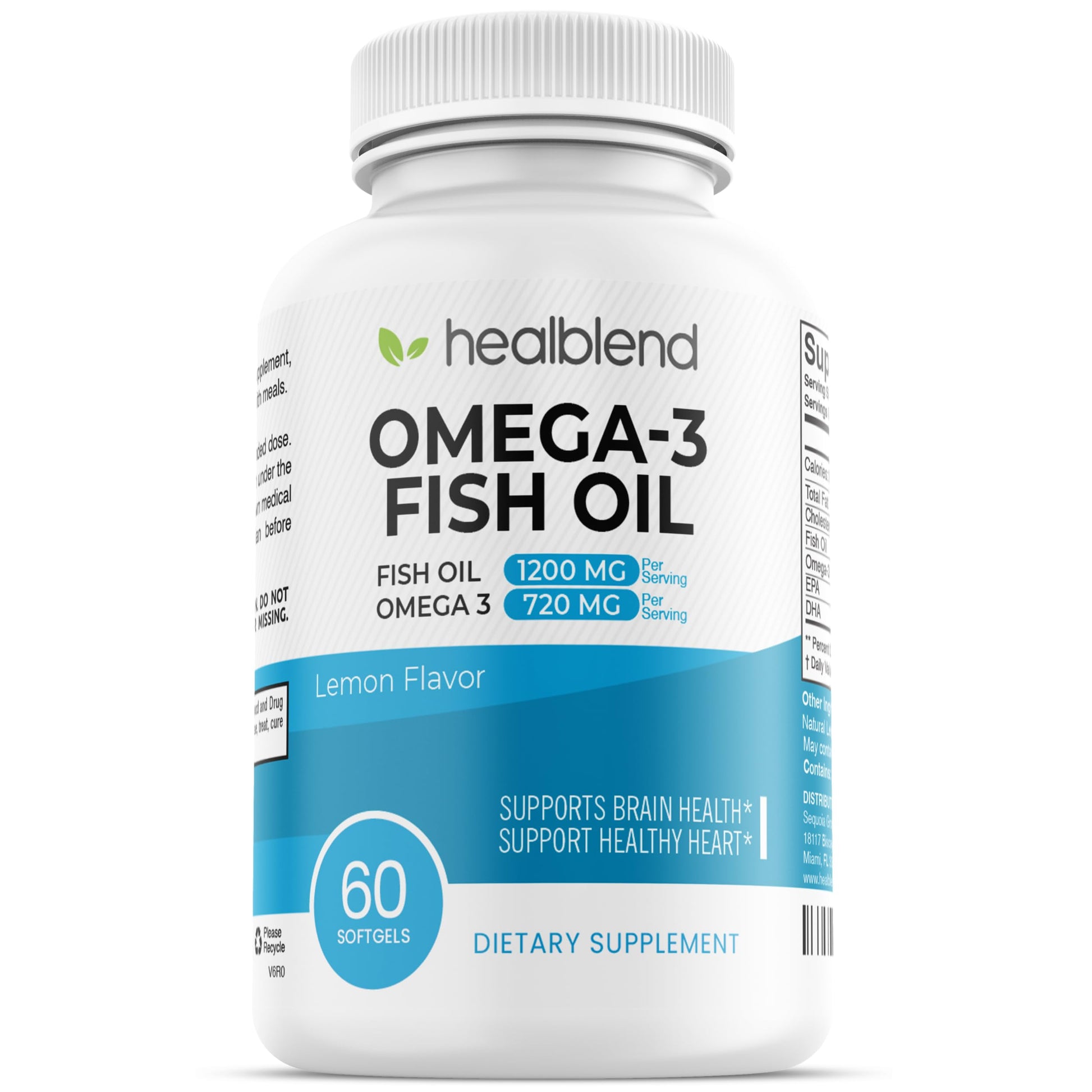 healblend DHA/EPA Omega 3 Fish Oil Softgels 60
