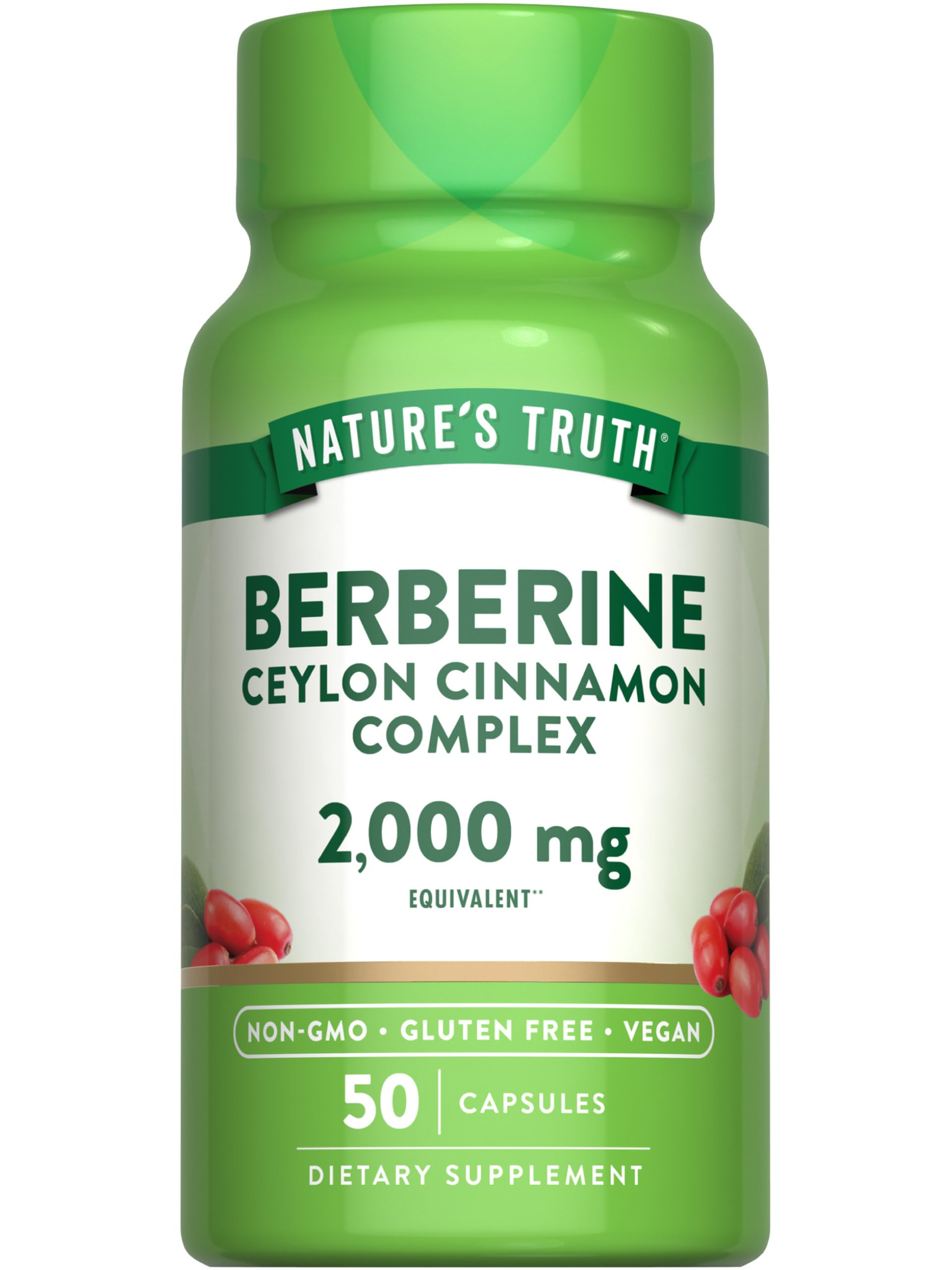 Nature's Truth Berberine with Ceylon Cinnamon Complex Capsules 50 Count