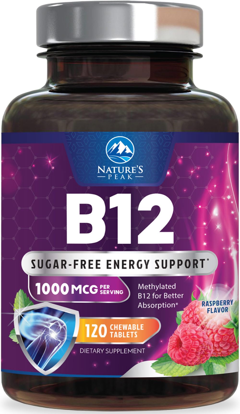Nature's Peak Vitamin B12 Complex (Methylcobalamin) 1000 mcg, 3X Strength B12 Tablets, 120 Count