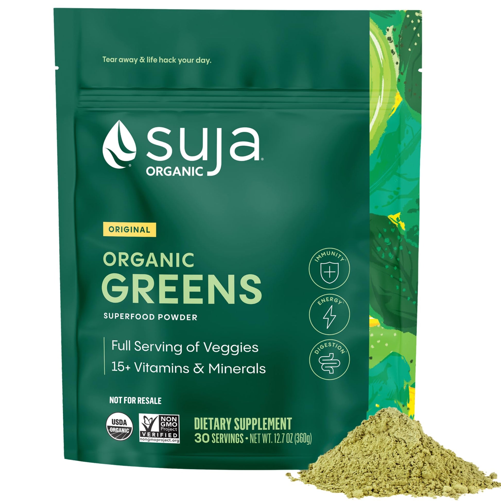 Suja Organic Greens Probiotic Powder Spirulina 12.7 oz
