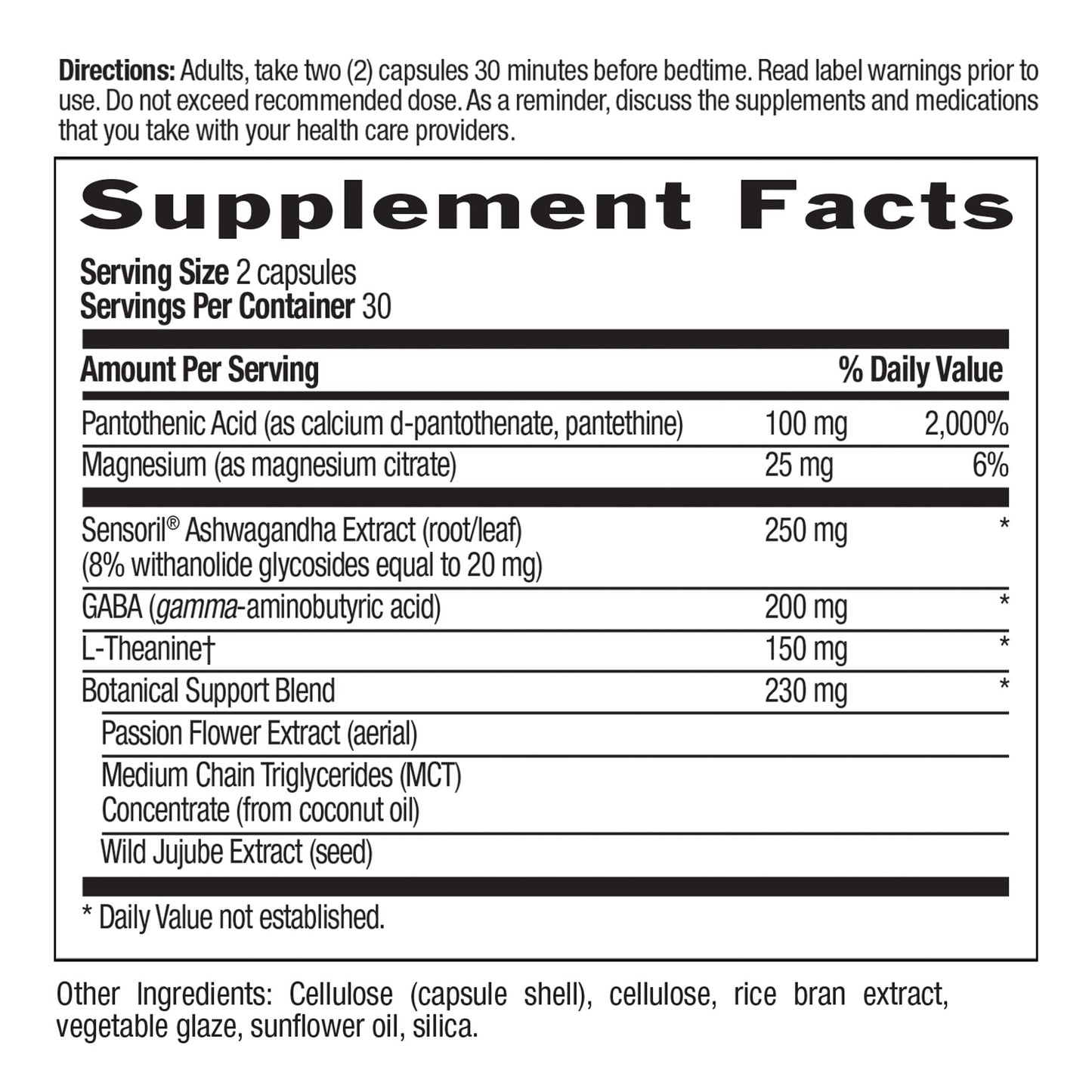 Country Life Stress Shield Nighttime Stress & Relaxation Support Supplement Sensoril Ashwagandha, GABA & L-Theanine Magnesium & Vitamin B5 Gluten Free, Vegan Capsules 60