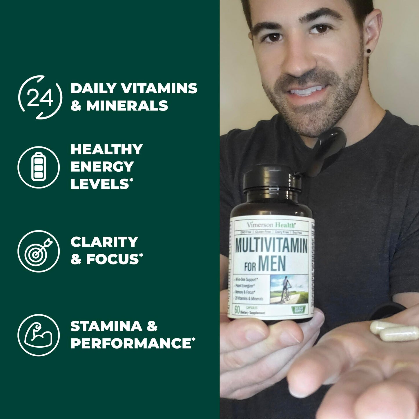 Vimerson Health Glucosamine Chondroitin Turmeric MSM + Men’s Multivitamin Powder 1