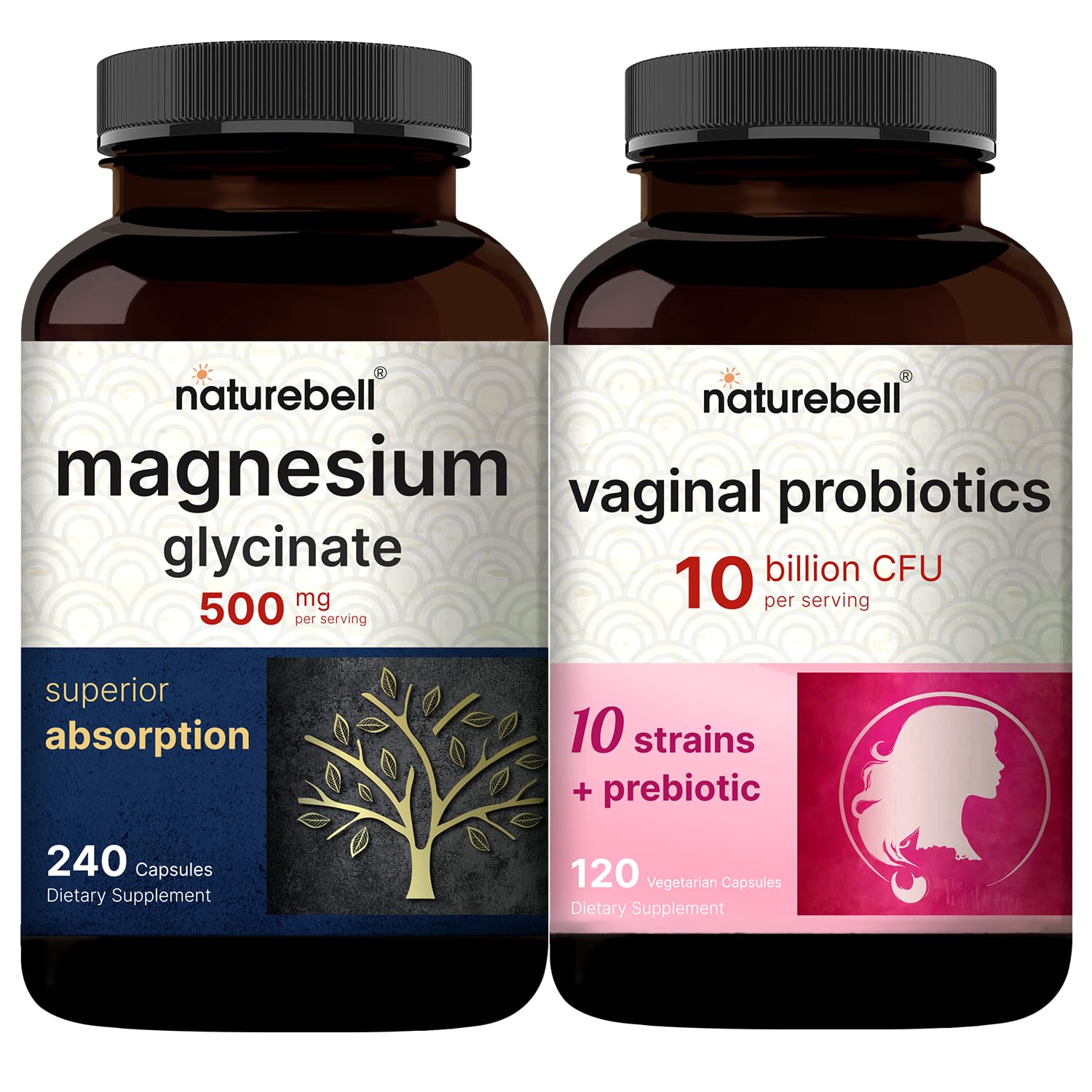 NatureBell Magnesium Glycinate Capsules 500mg, 360 Capsules